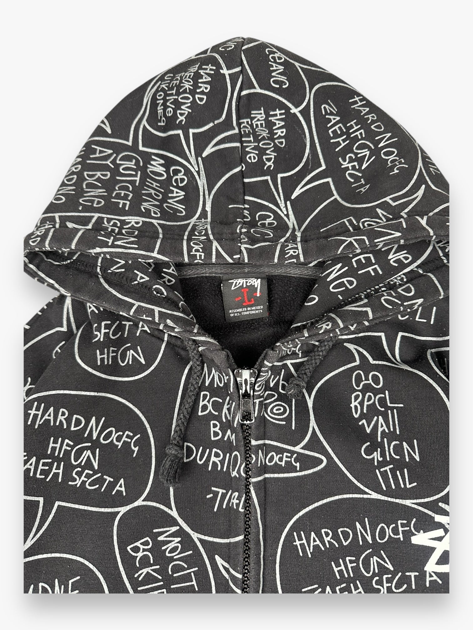 Sweatshirt Hoodie Zip Up Stussy Comics vintage