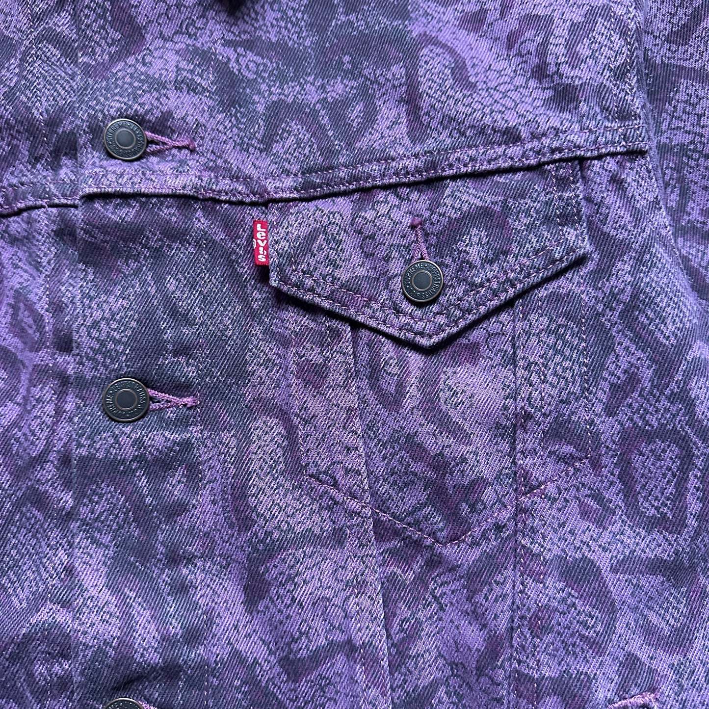 Jacket Supreme Levi’s Snakeskin Trucker Purple FW17 (M)