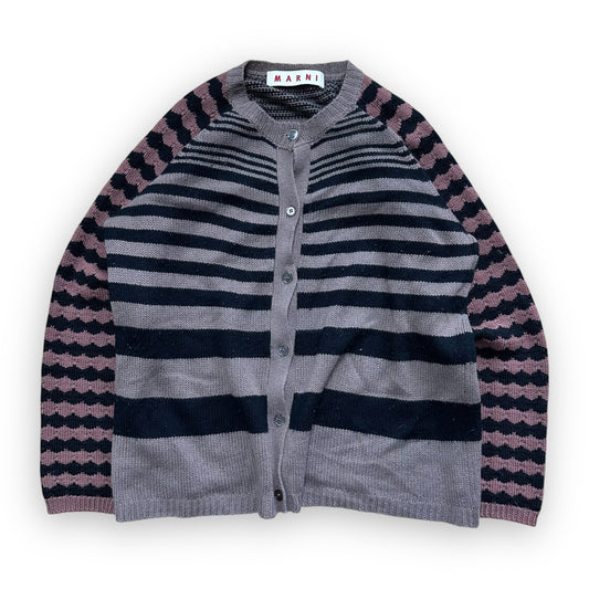 Cardigan Marni Striped Black Brown vintage (L)