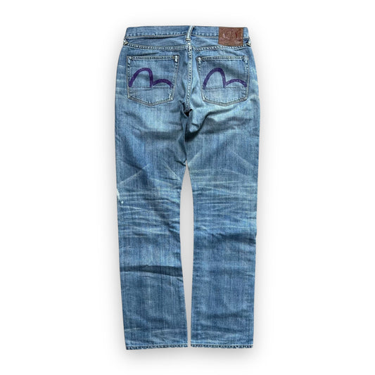 Jeans Evisu Seagull Faded Effect Lot 2008 Purple (M)
