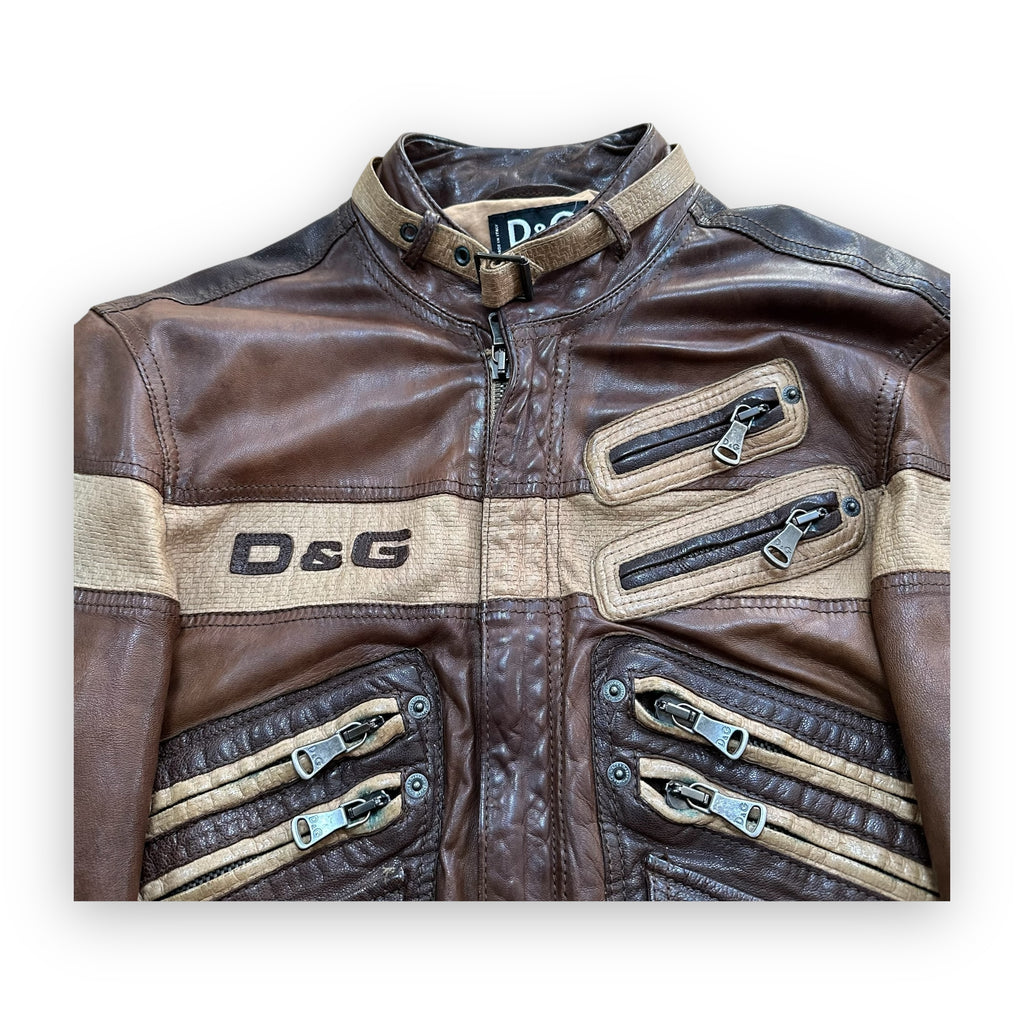 Jacket Dolce & Gabbana Leather Brown vintage