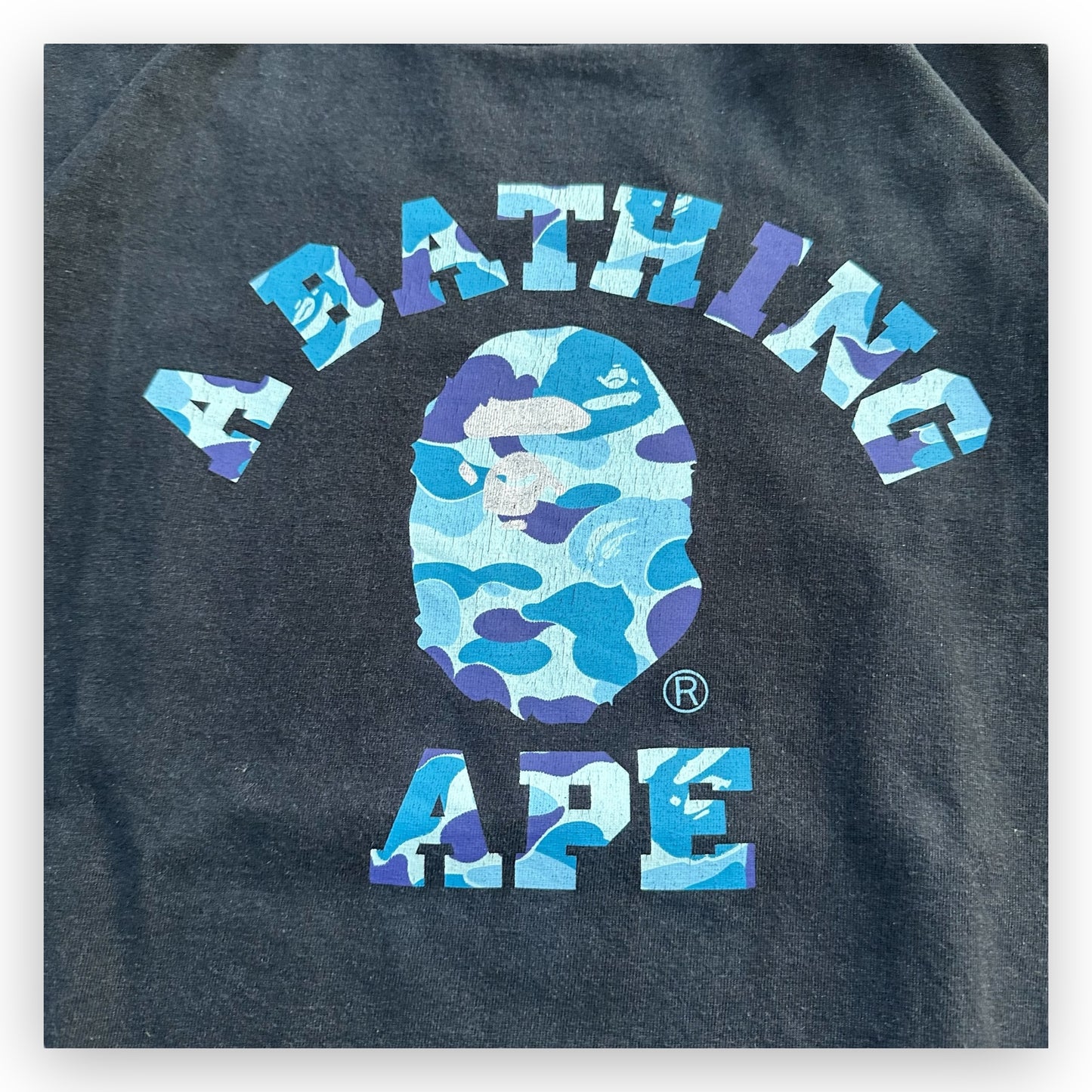 Tee Bape ABC College Camo Blue Black (L)