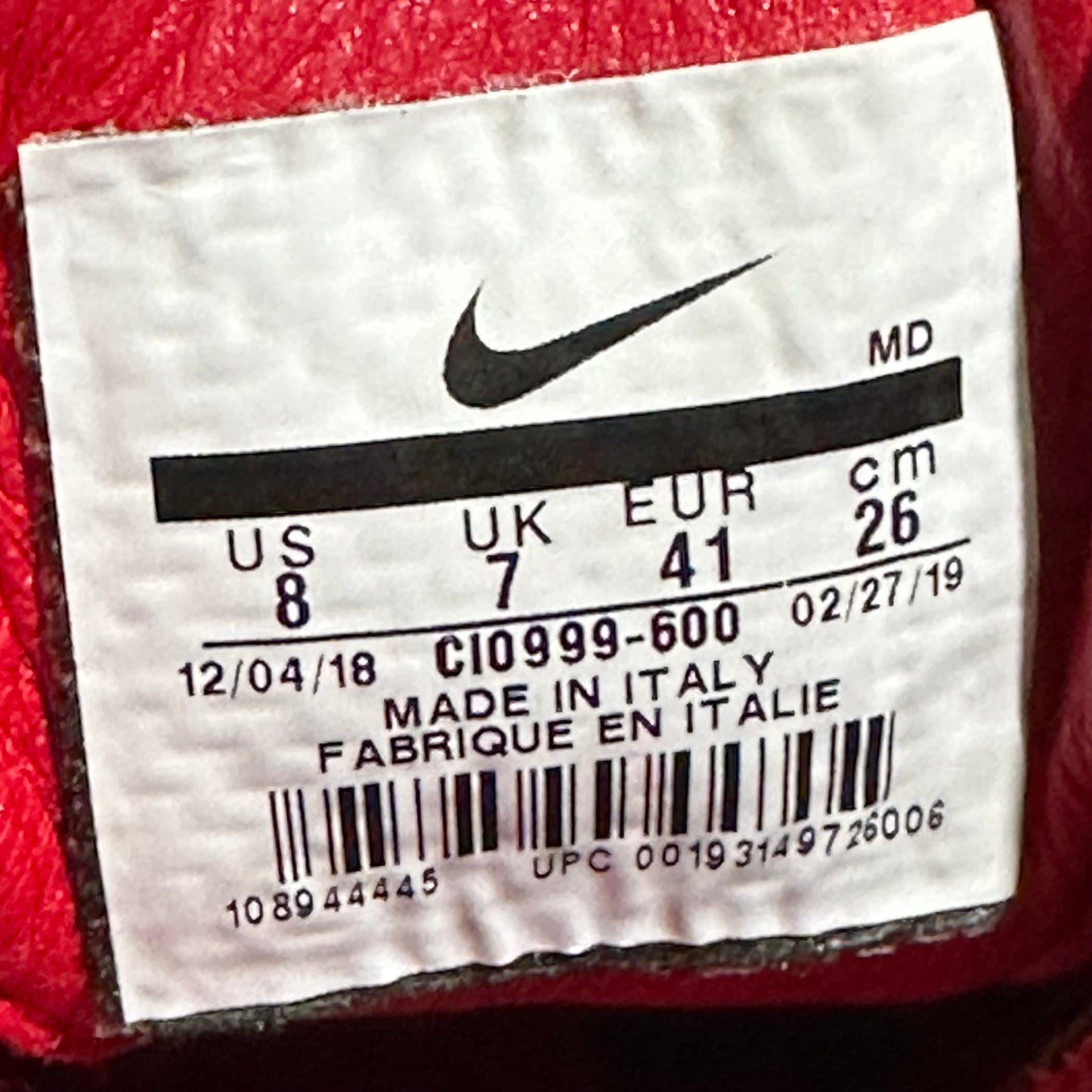 EU41 - US8 - UK7 • Air Max 95 Lux Supreme Red