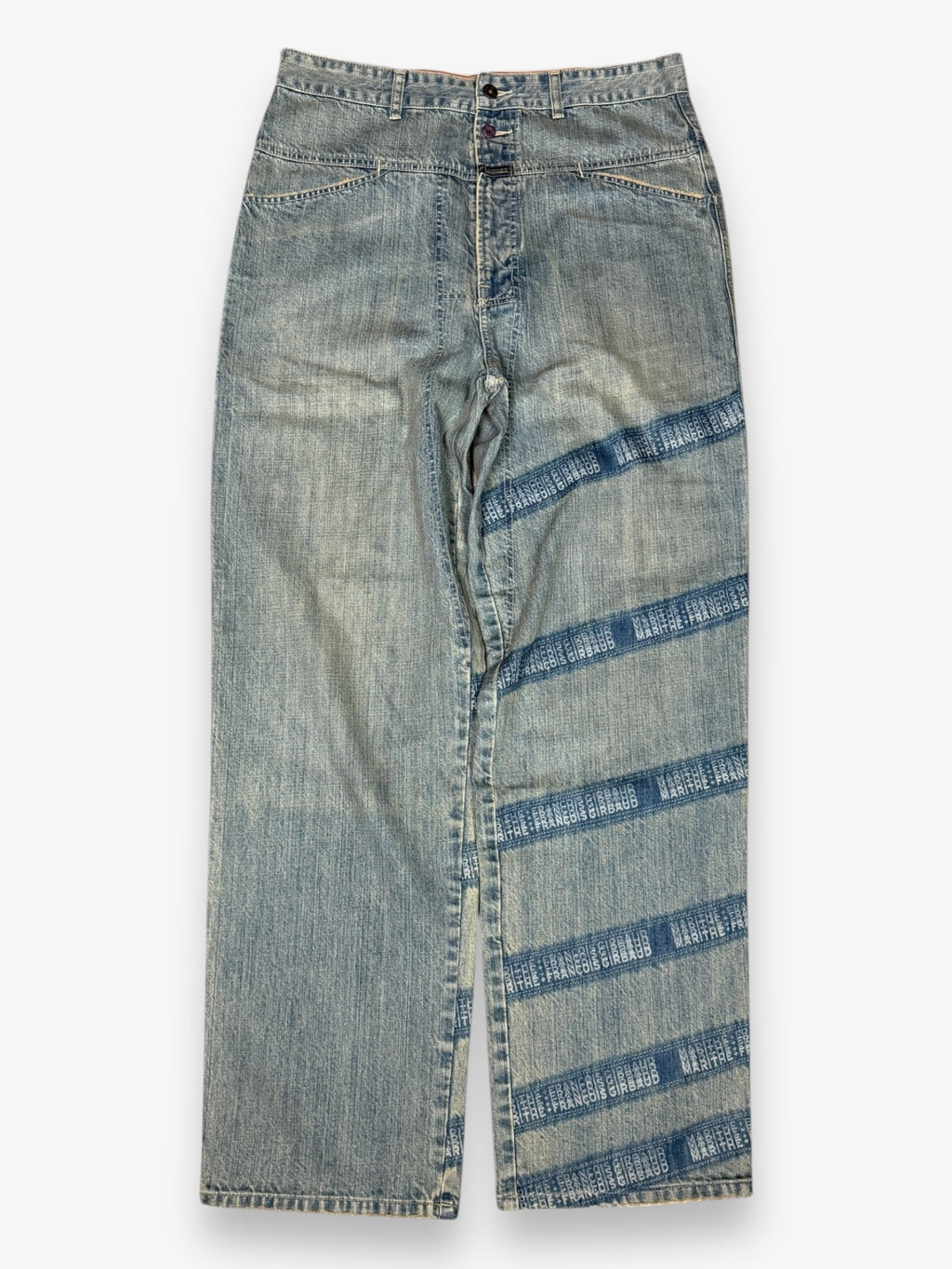 Marithe + Francois Girbaud Striped SAMPLE Jeans Faded Blue