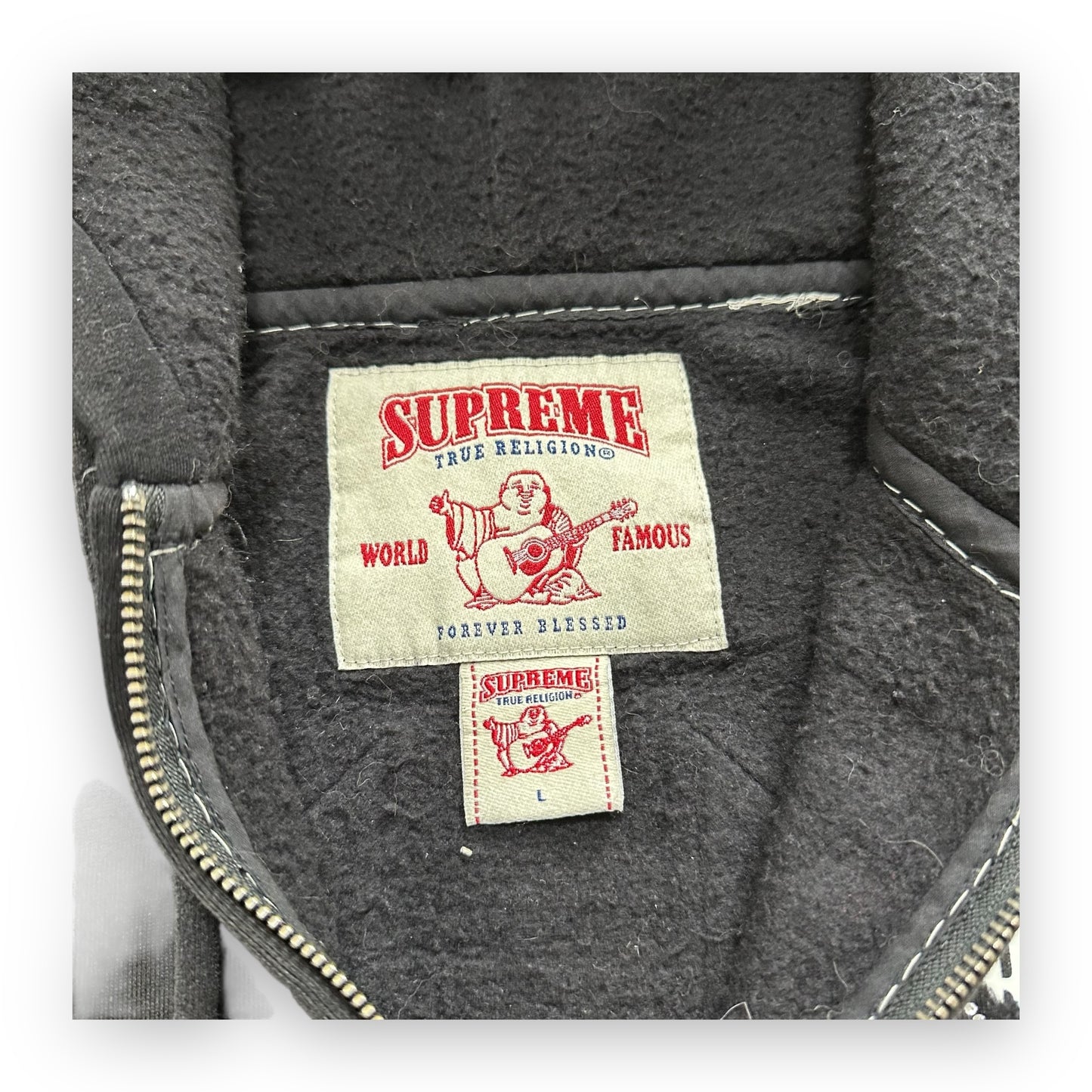 Sweatshirt Hoodie Zip Supreme True Religion Black FW22 (L)