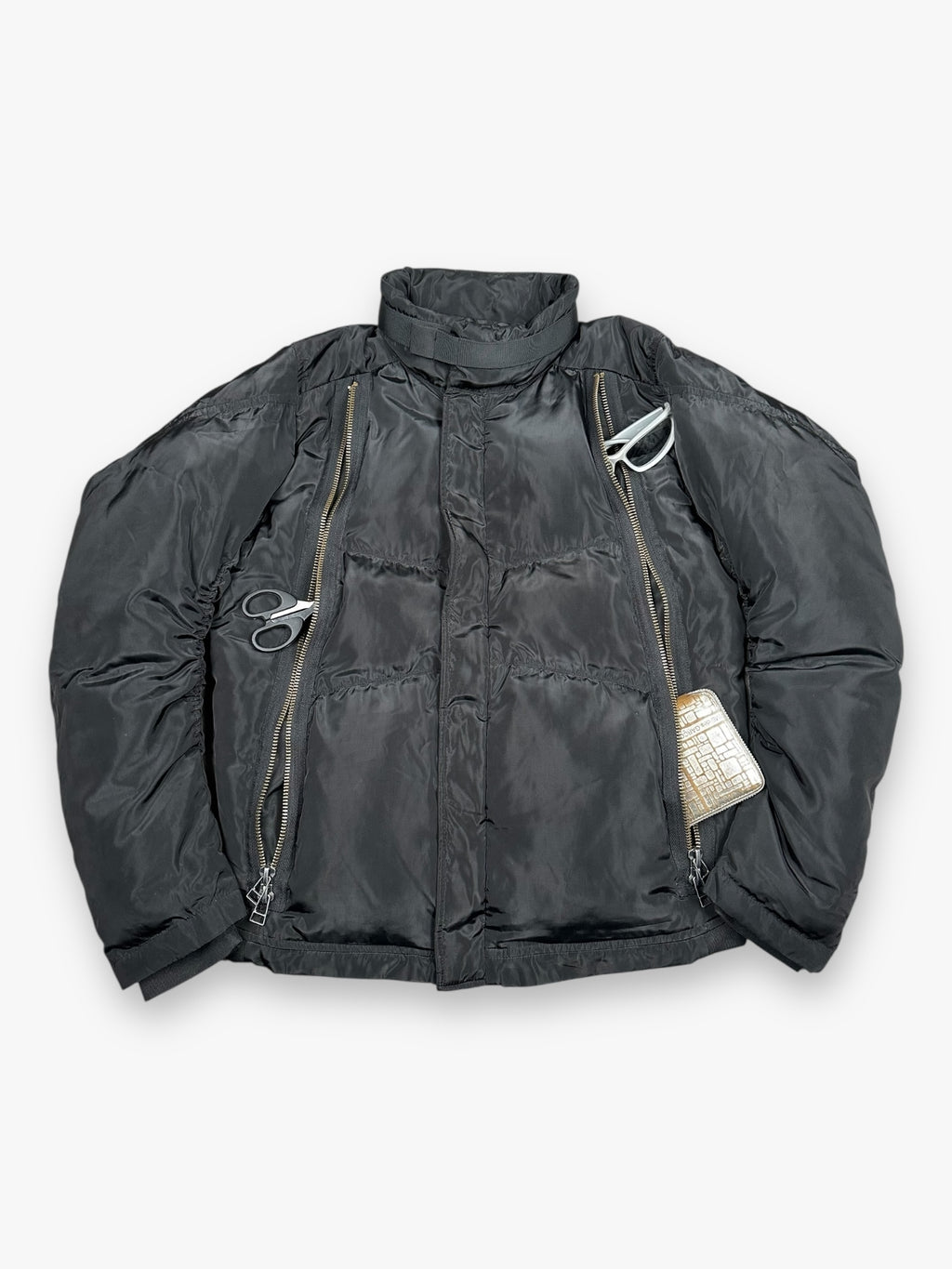 Puffer Jacket Marithe + Francois Girbaud 6-Zip Black AW07