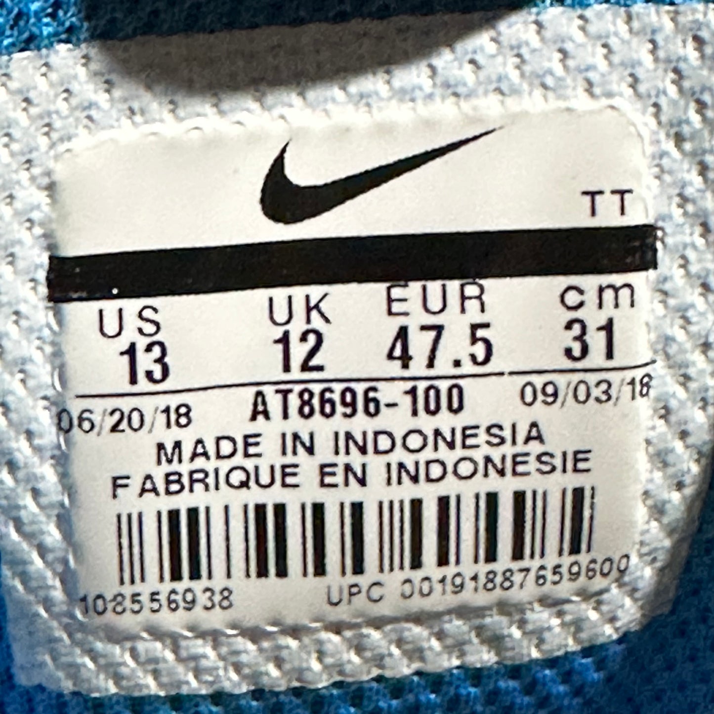 EU47.5 - US13 - UK12 • Air Max 95 OG Crystal Blue