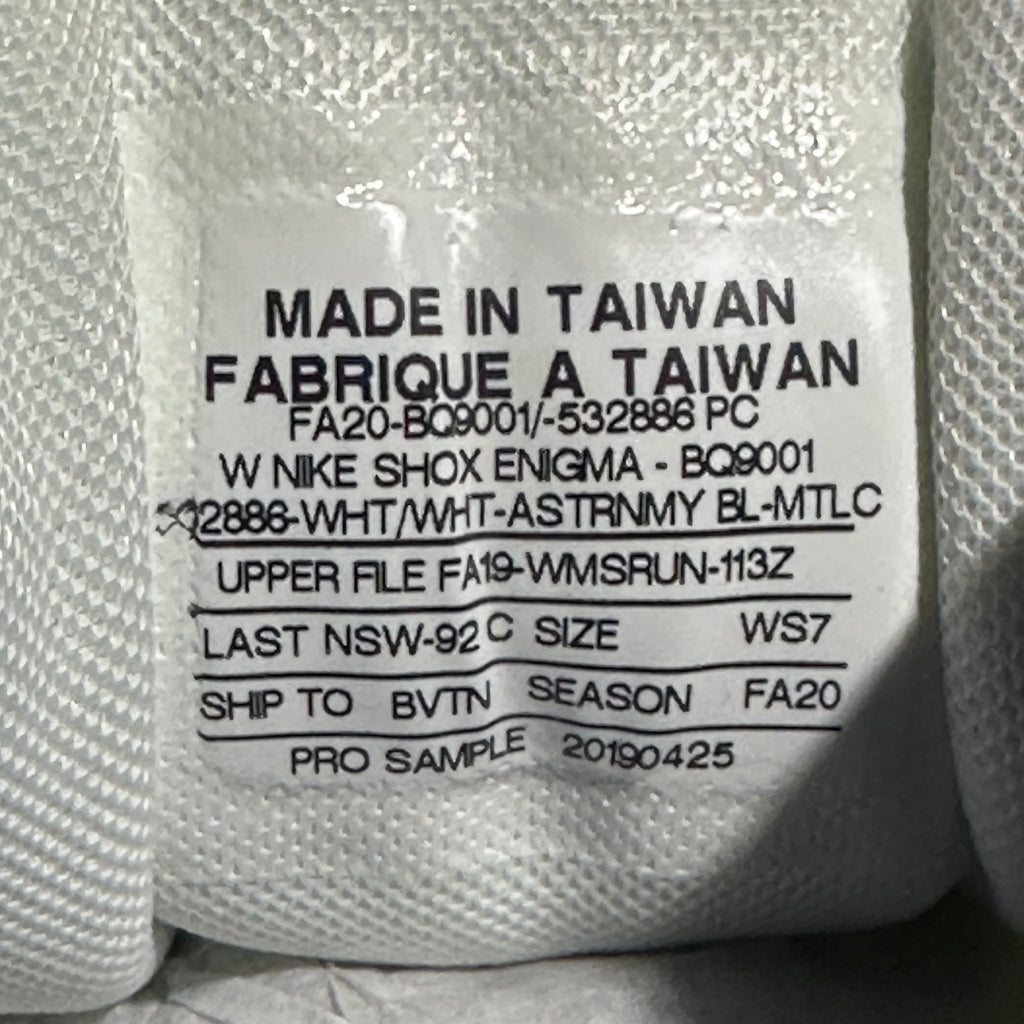 Shox Enigma SAMPLE Unreleased White Electric Blue