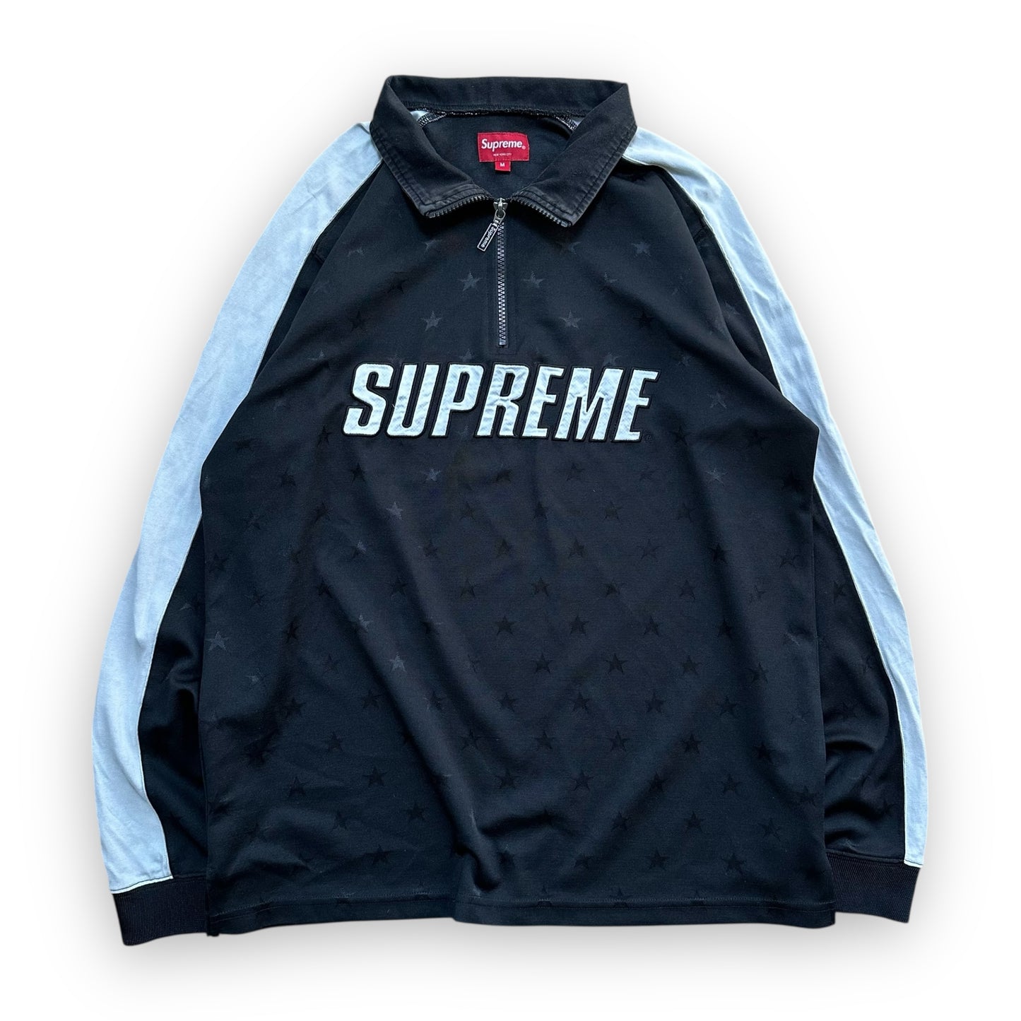 Sweatshirt Half Zip Supreme Track Pullover Stars Black FW18 (M)