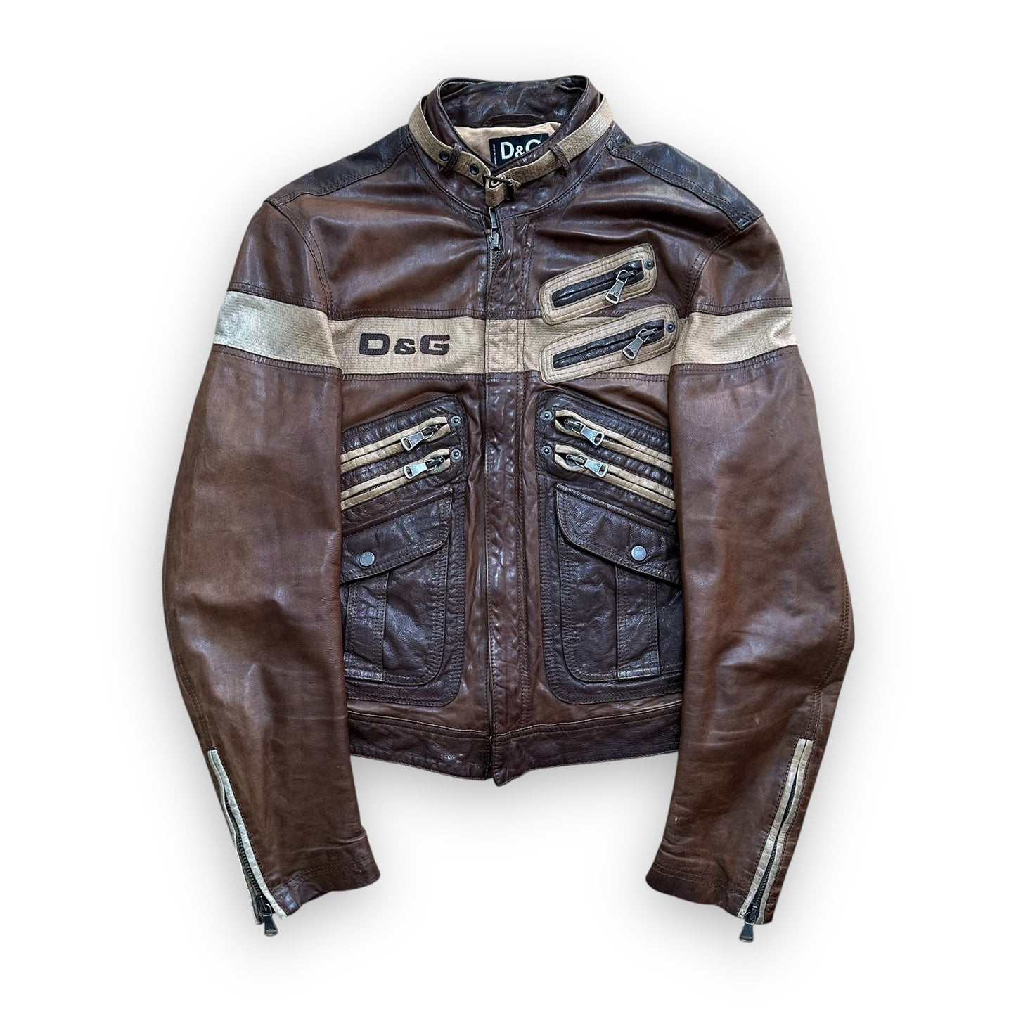Jacket Dolce & Gabbana Leather Brown vintage (S)