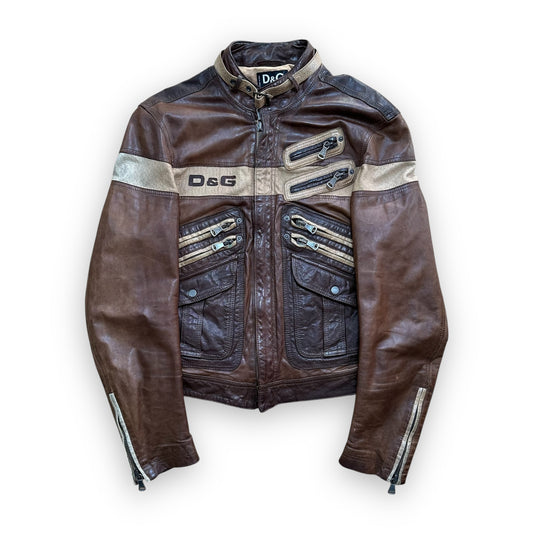 Jacket Dolce & Gabbana Leather Brown vintage (S)