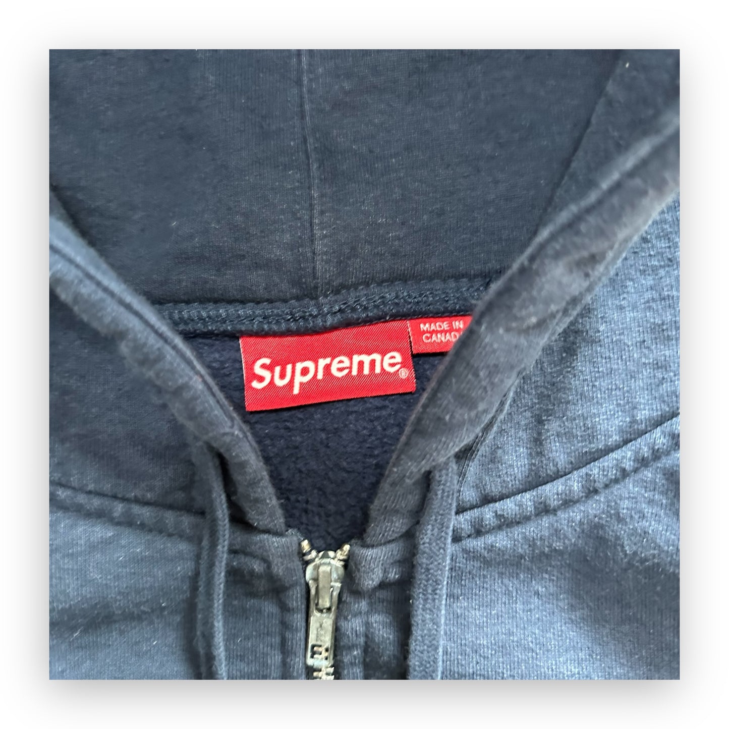 Sweatshirt Hoodie Zip Supreme S Logo Navy FW24 (M)