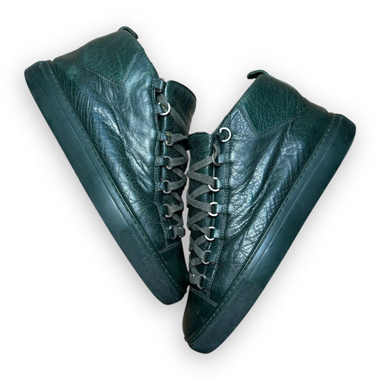 EU42.5 - US9 - UK8 • Balanciaga Arena High Leather Green