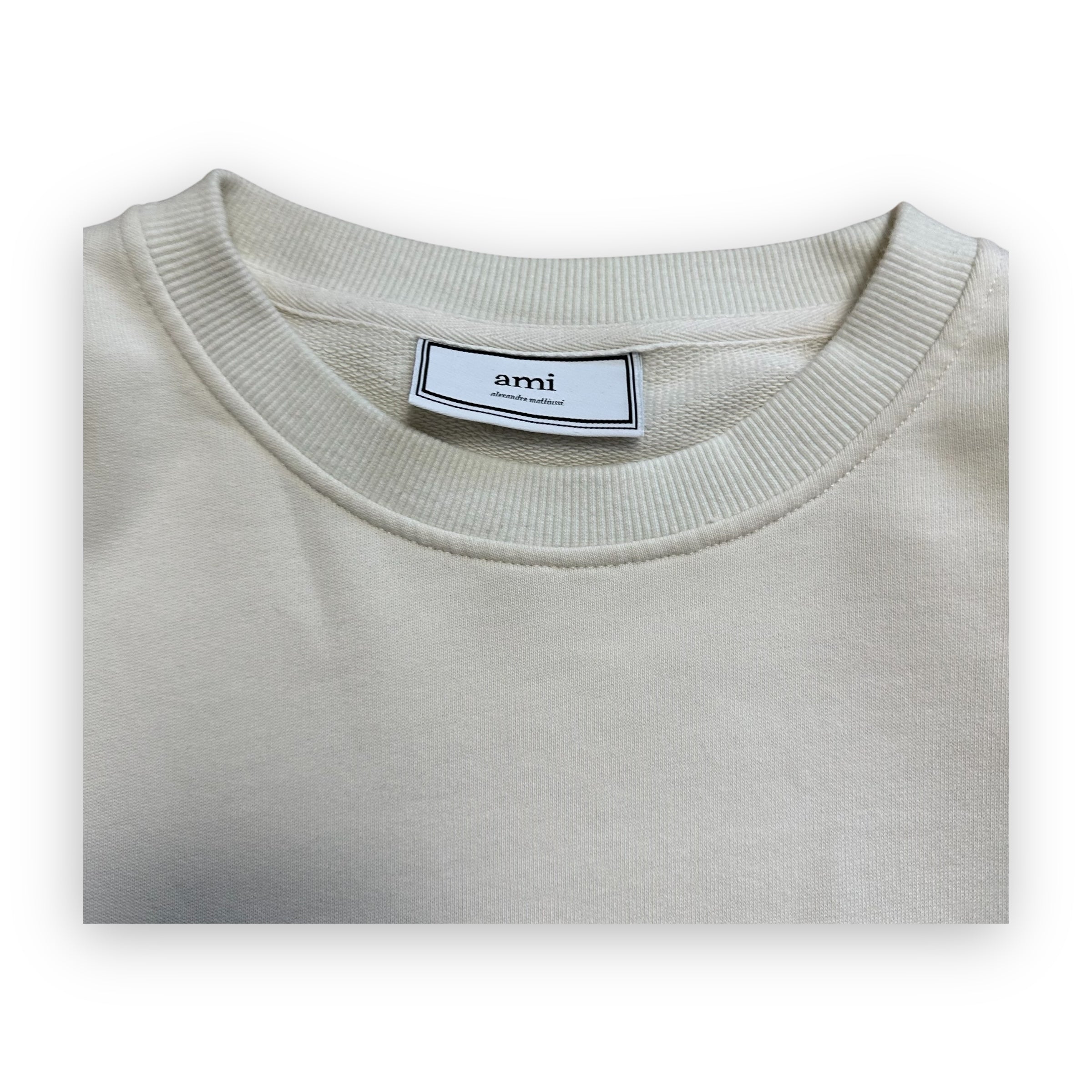 Sweatshirt Crewneck Ami Paris Cream