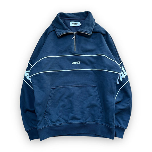 Sweatshirt Half Zip Palace Pipe Drop Shoulder Funnel Navy FW21 (M)
