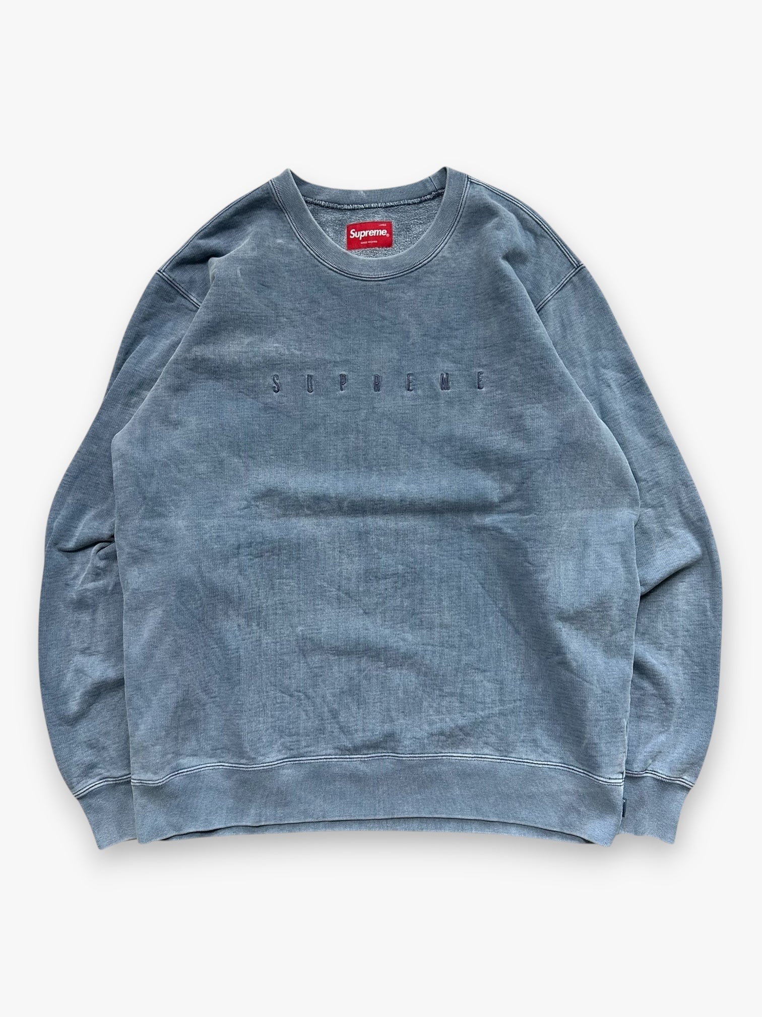 Sweatshirt Crewneck Supreme Overdyed Navy SS18