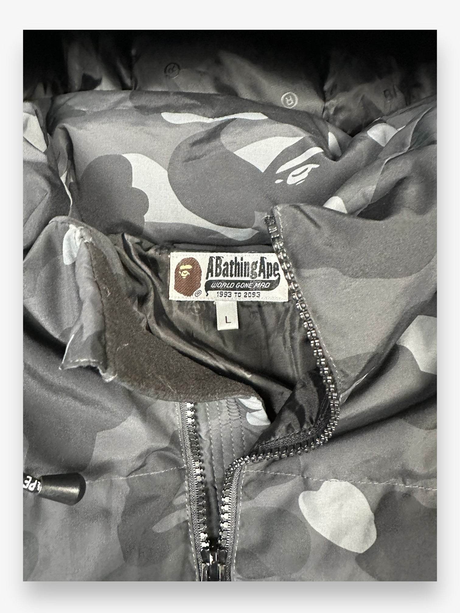 BAPE Puffer Jacket Black Camo FW22