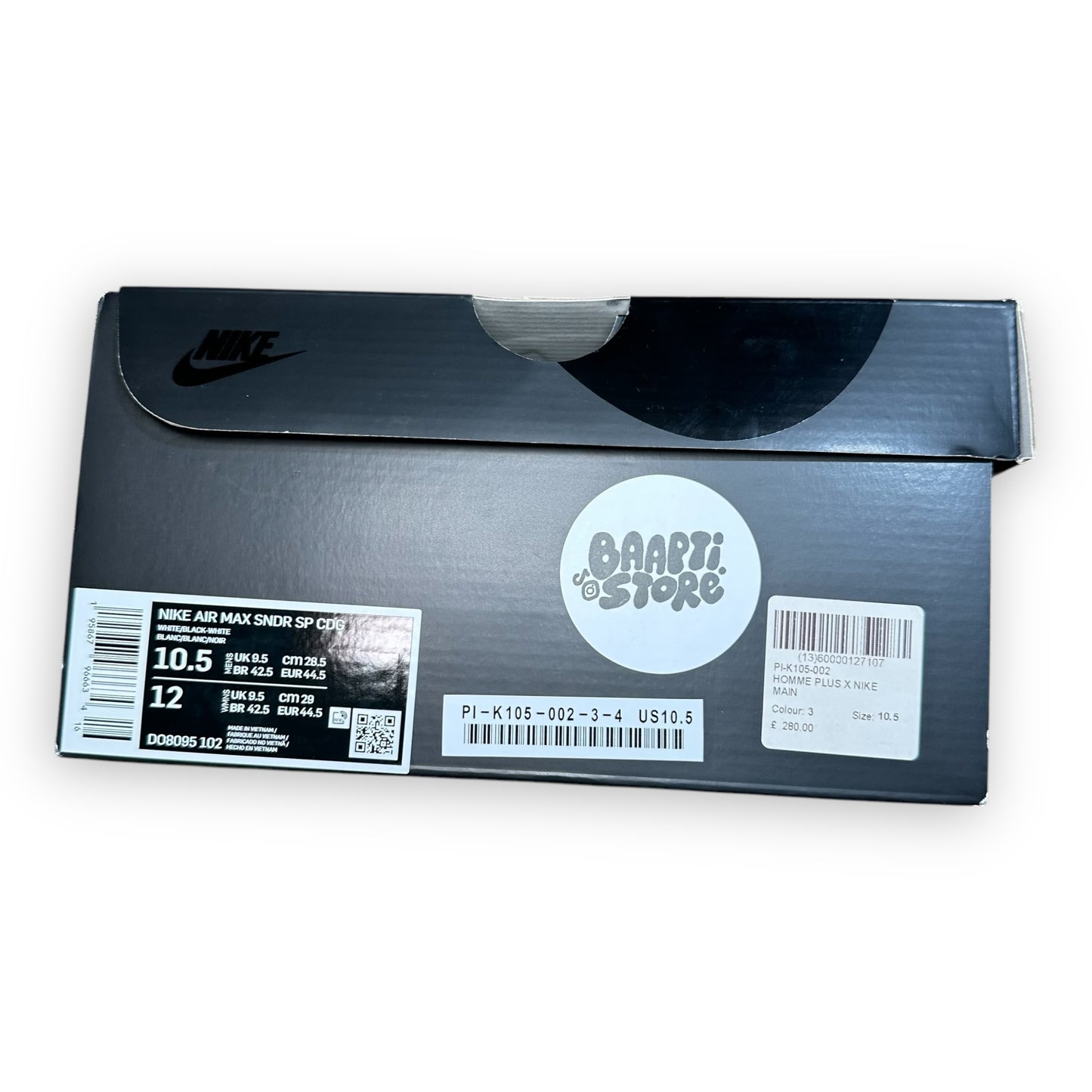 EU44.5 - US10.5 - UK9.5 • Air Max Sunder Comme des Garcons White