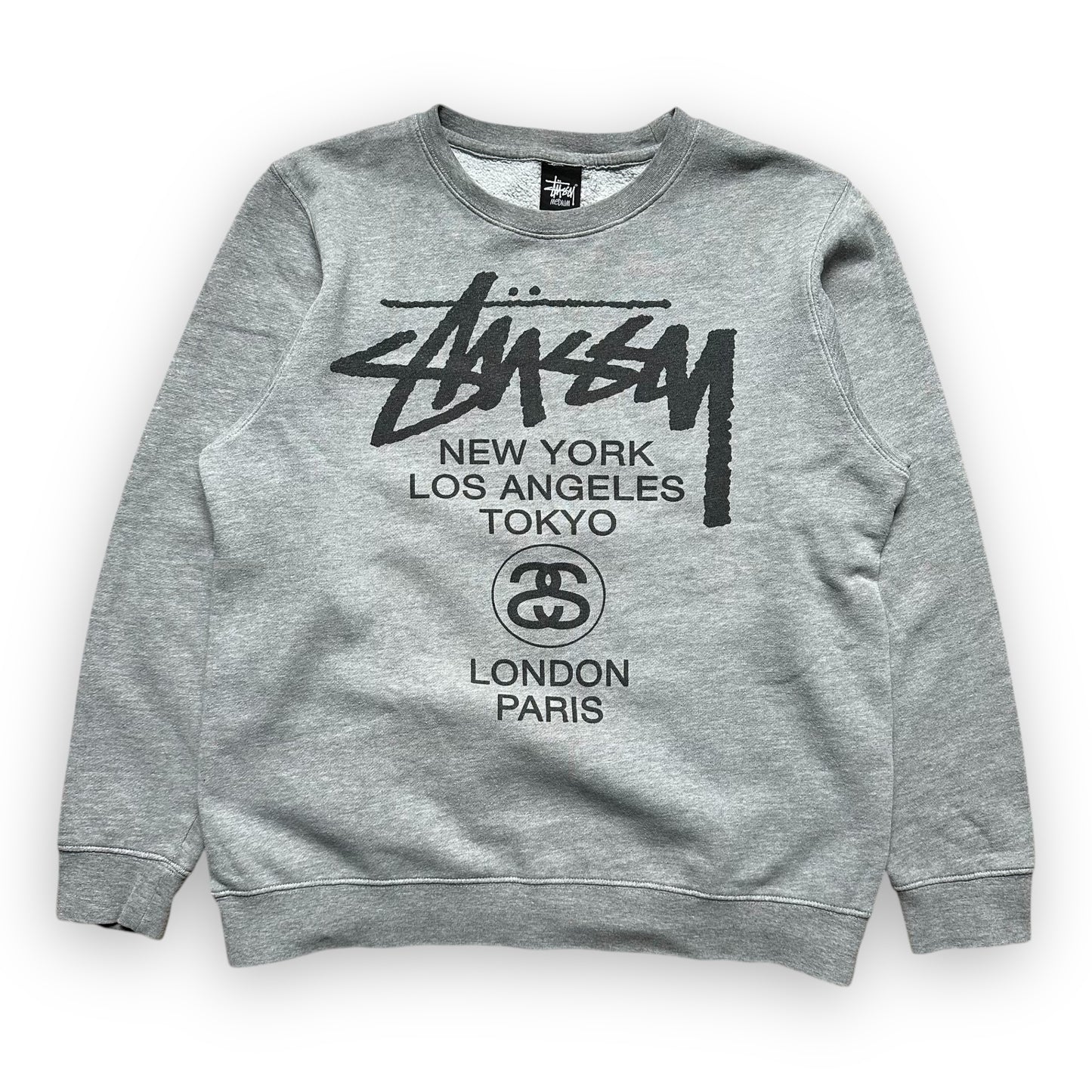 Sweatshirt Crewneck Stussy Worldtour Grey (M)
