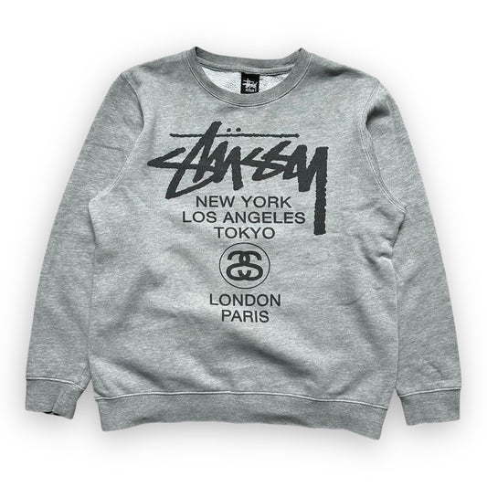 Sweatshirt Crewneck Stussy Worldtour Grey (M)