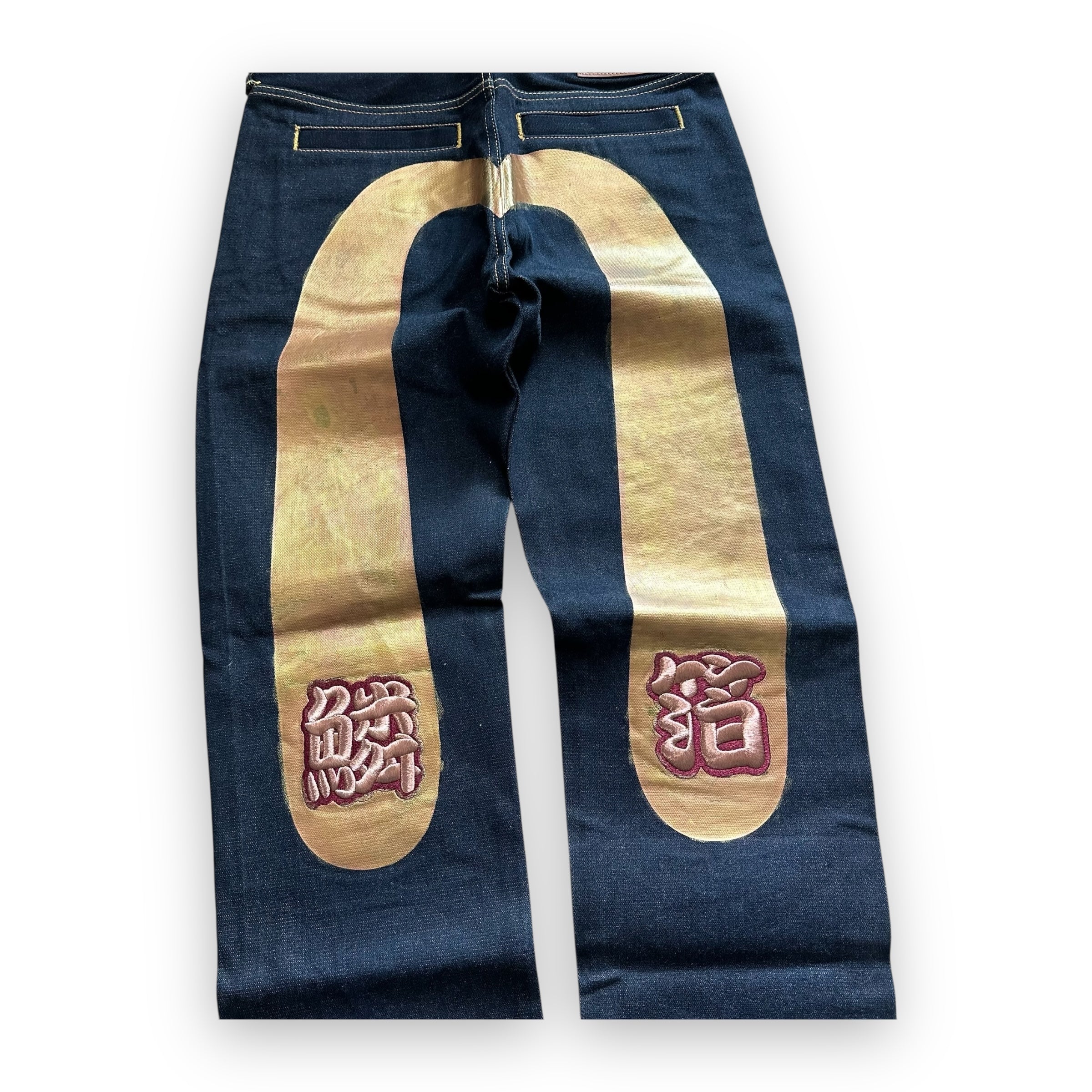 Jeans Evisu Daicock Embroidery Lot 2000 Gold/Red