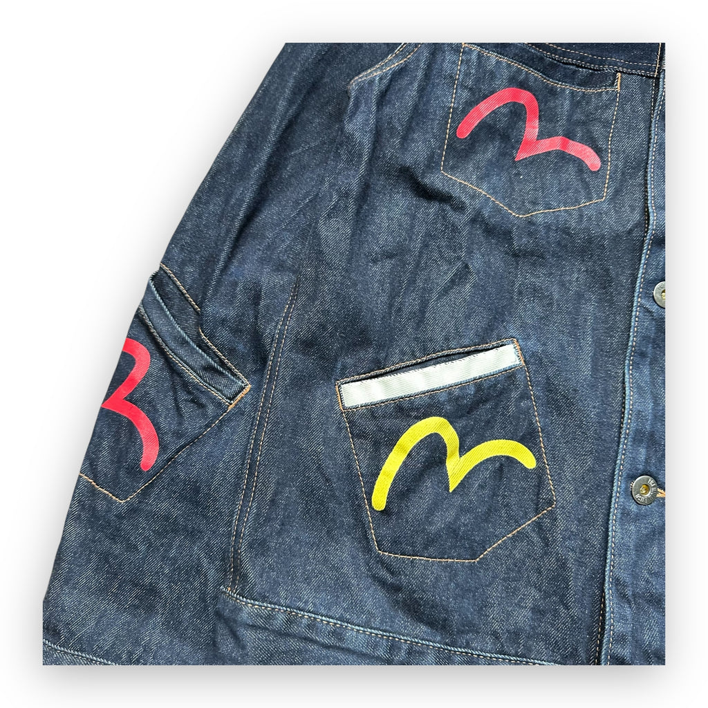 Jacket Evisu Denim Seagull Multipocket Red/Yellow