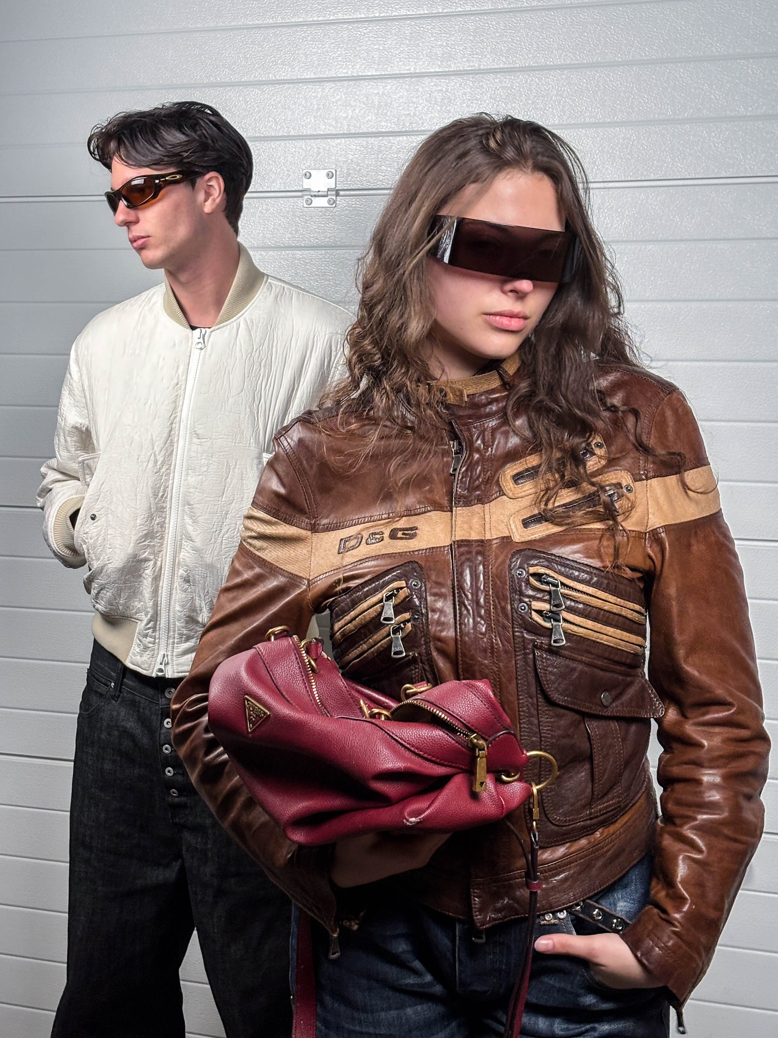 Jacket Dolce & Gabbana Leather Brown vintage