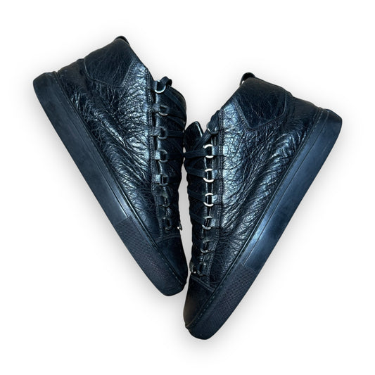 EU42.5 - US9 - UK8 • Balanciaga Arena High Leather Black