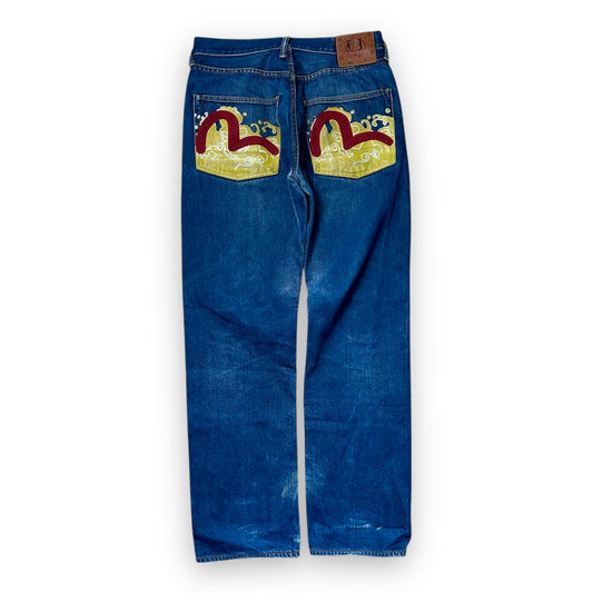 Jeans Evisu Seagull Lot 001 Yellow/red (S)