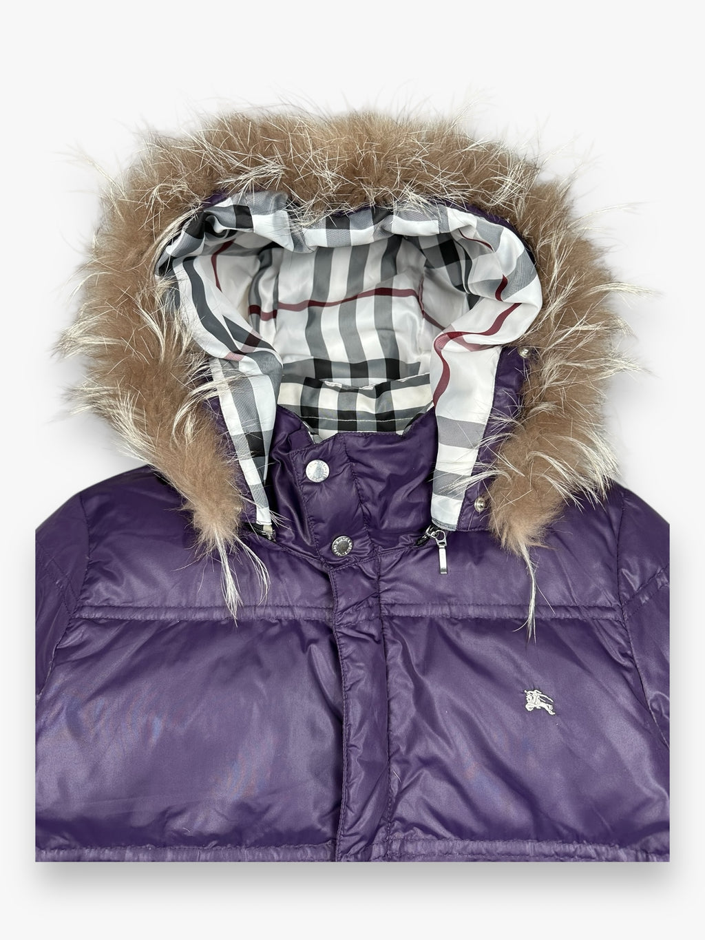 Burberry Black Label Japan Fur Puffer Jacket Purple