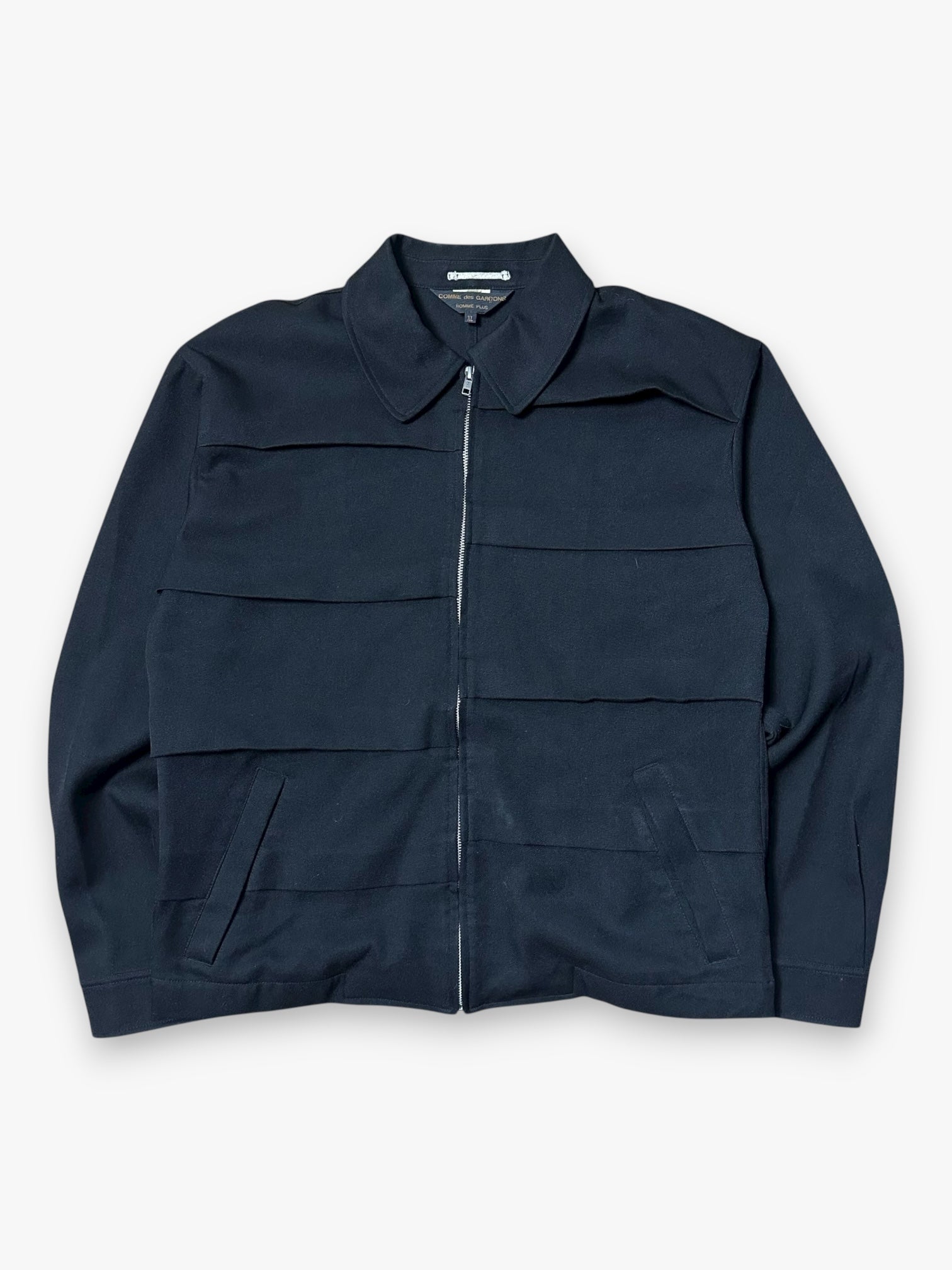 Jacket Comme des Garcons Homme Plus Garment Treated Layered Zip Black SS19