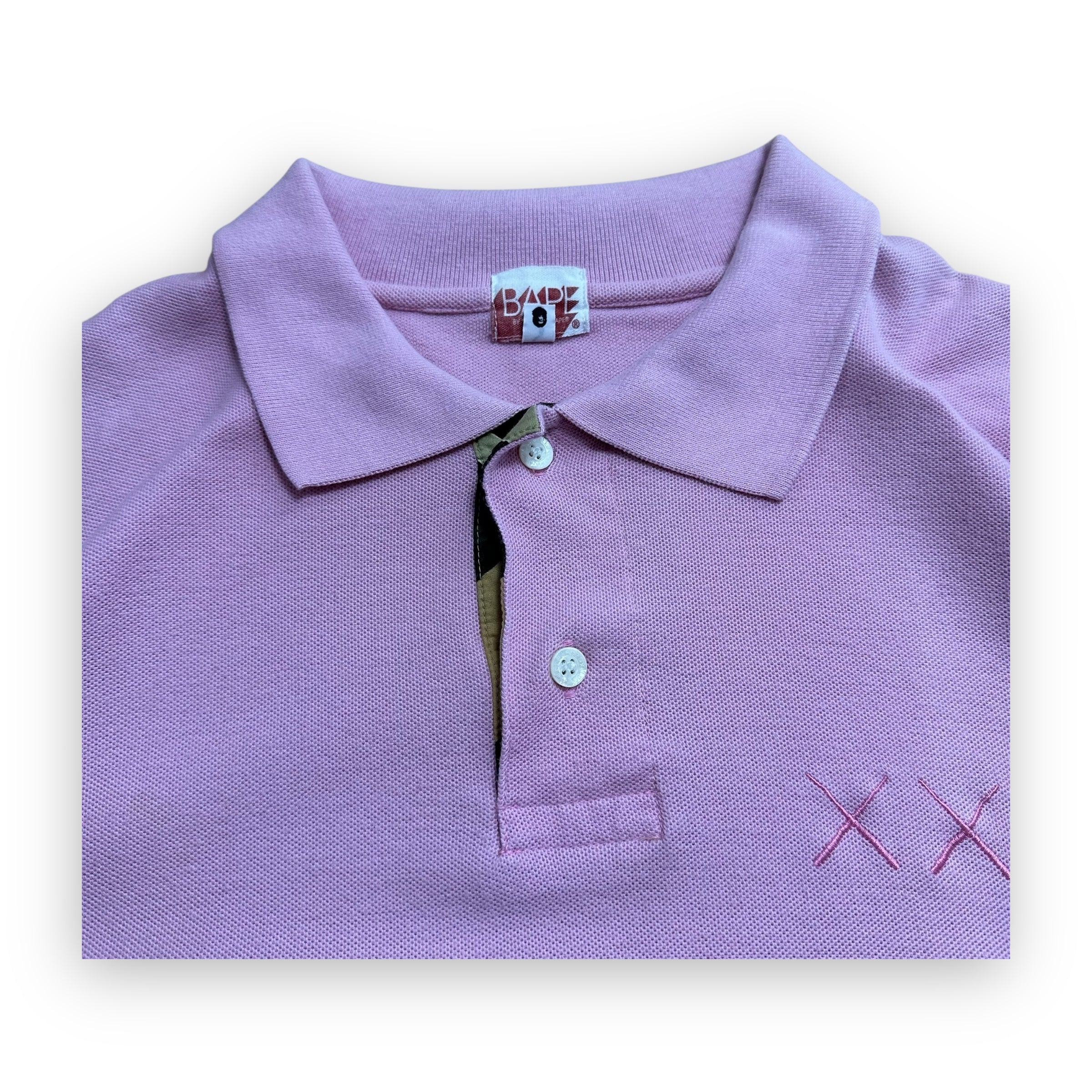 Polo BAPE x KAWS Pink