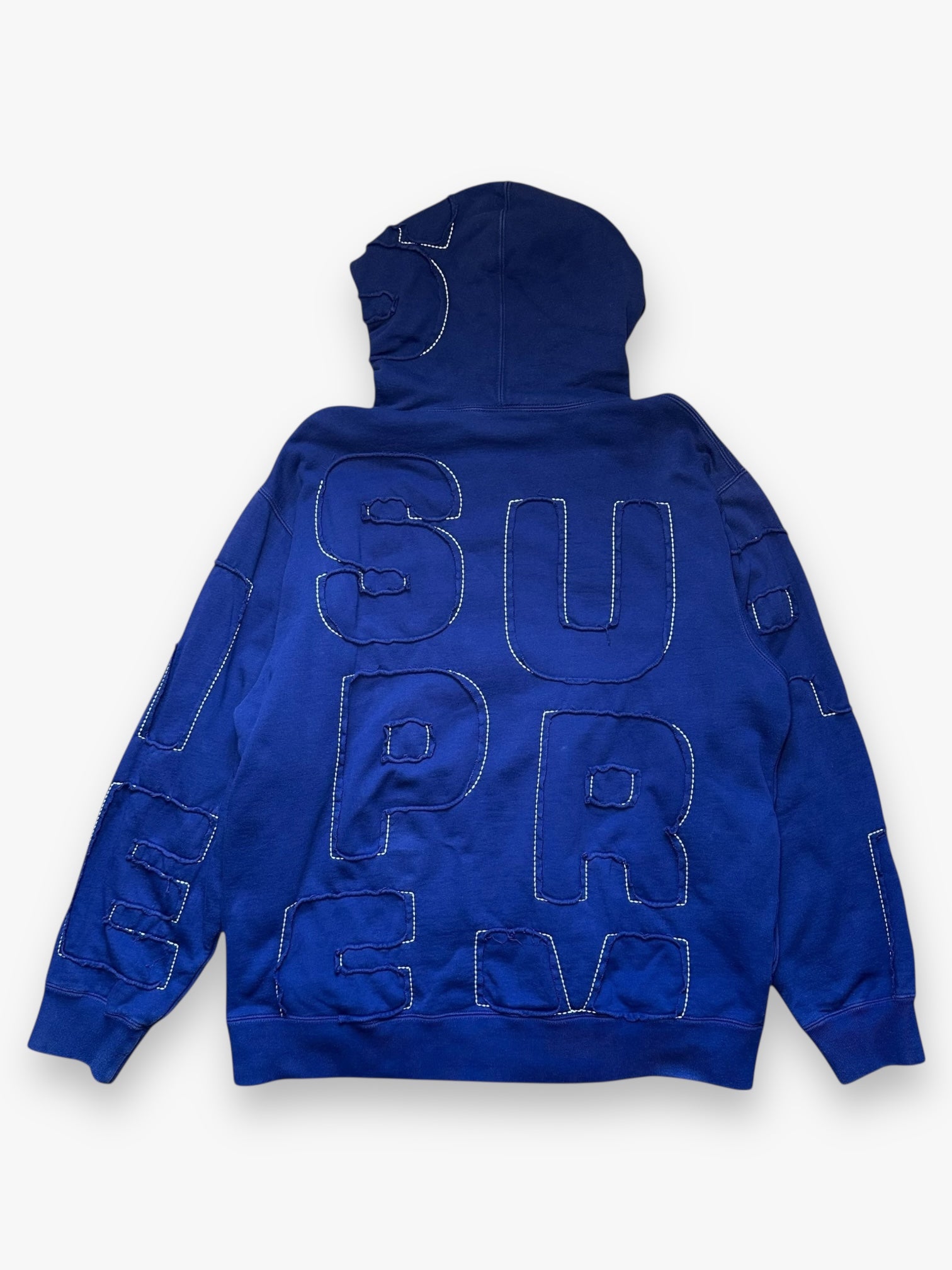 Sweatshirt Hoodie Supreme Cutout Letters Washed Navy SS20