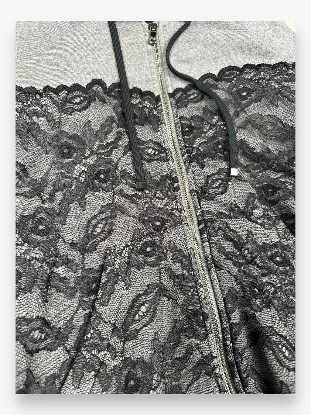 Sweatshirt Hoodie Zip Up Dolce & Gabbana Lace Grey