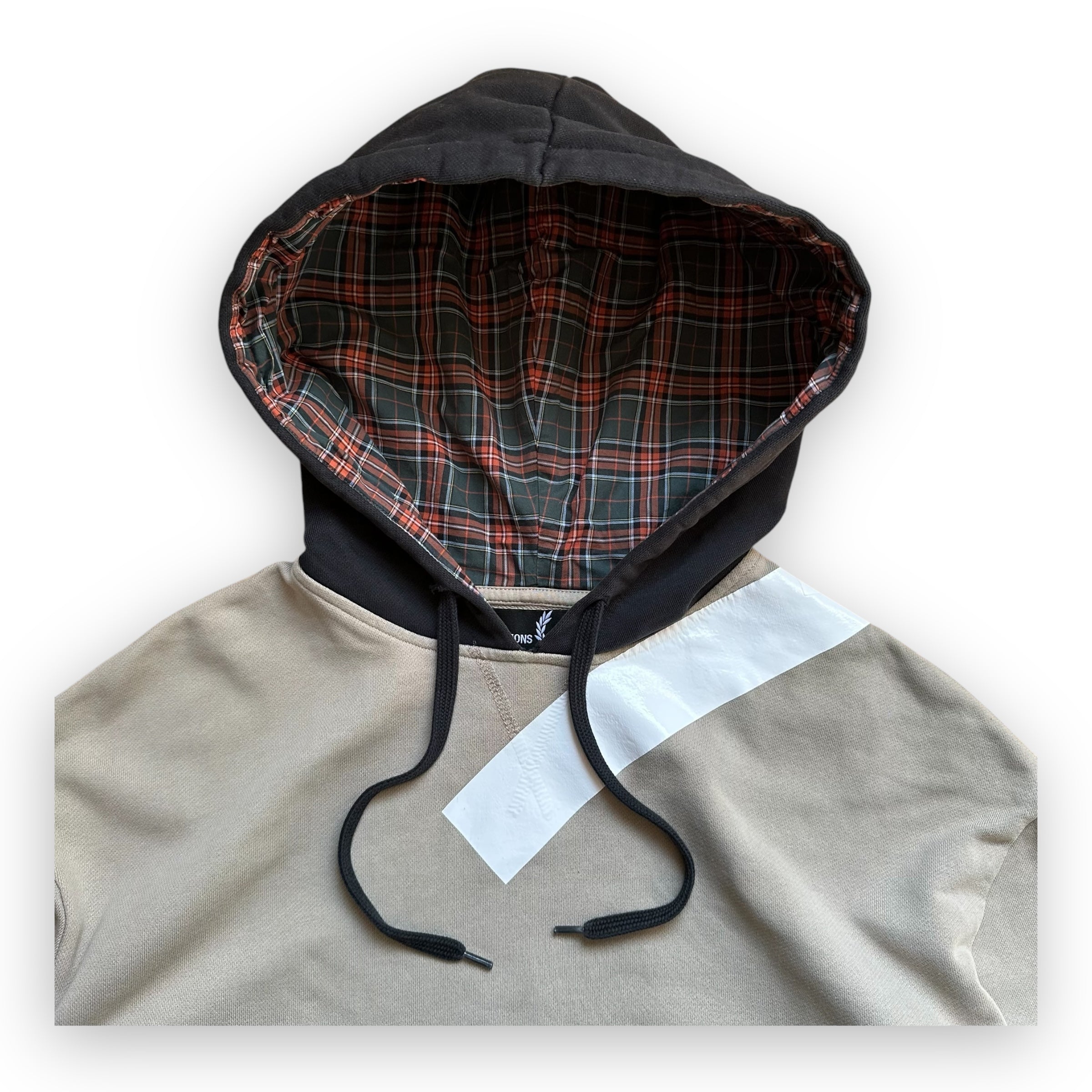 Sweatshirt Hoodie Raf Simons Fred Perry Tape Details Soft Grey