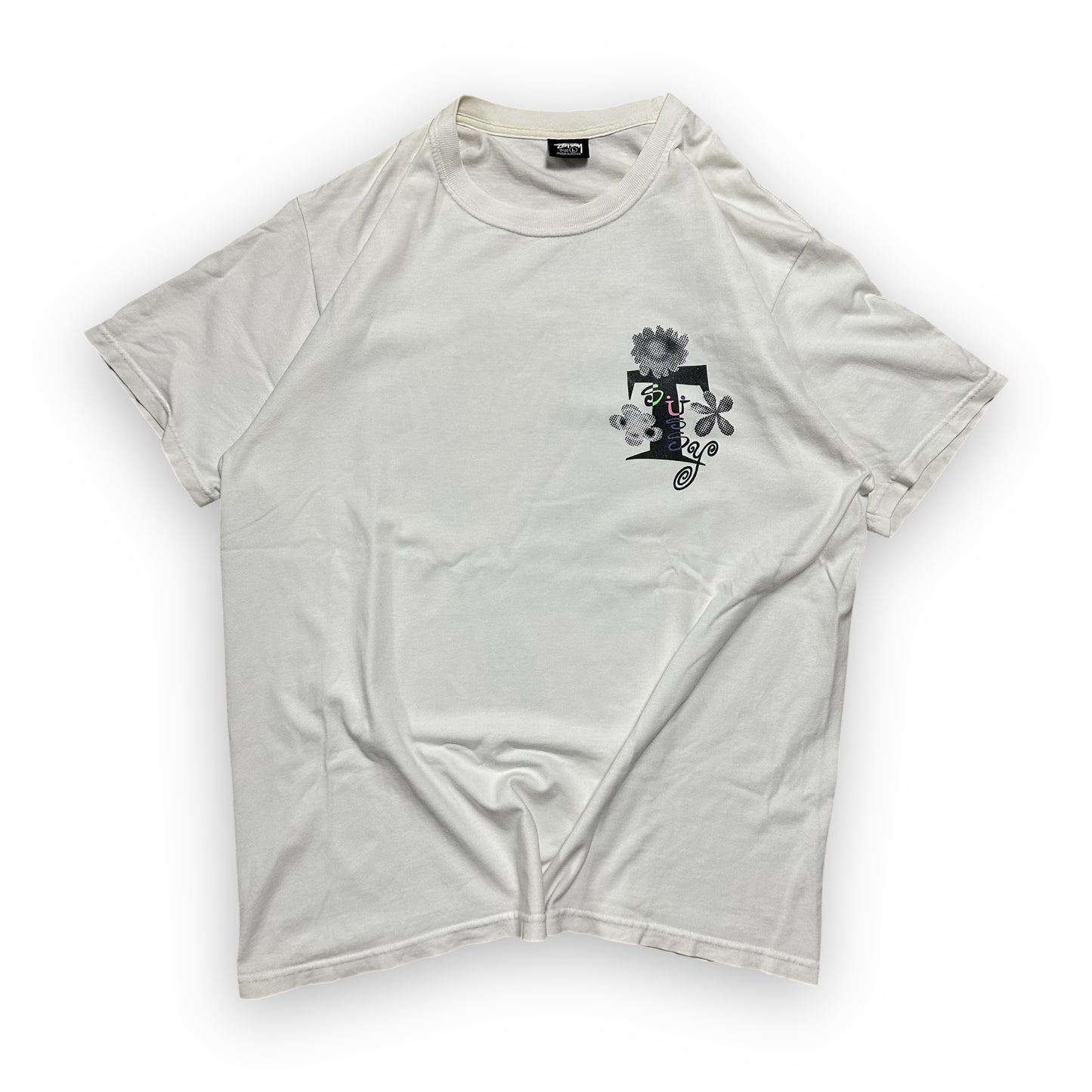 Tee Stussy Acid Flowers White (L)