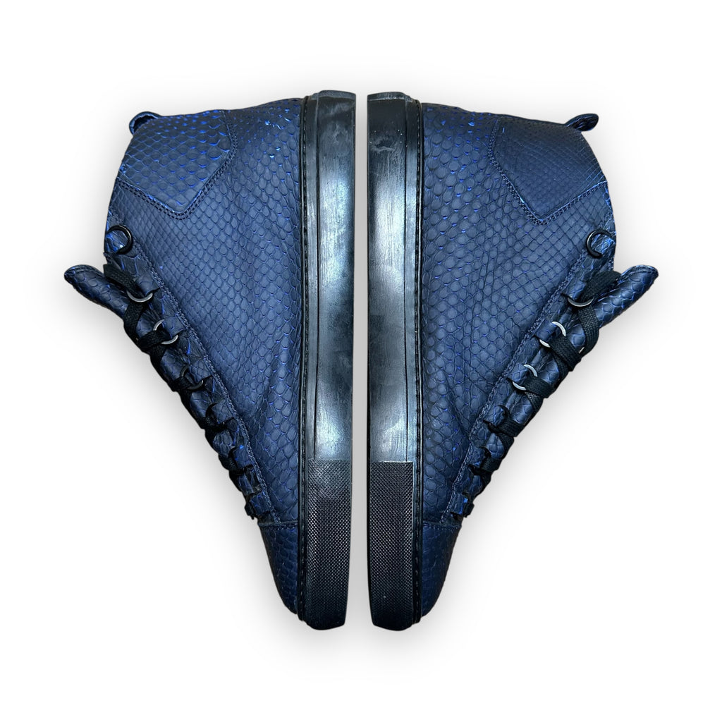 Balanciaga Arena High Snakeskin Navy
