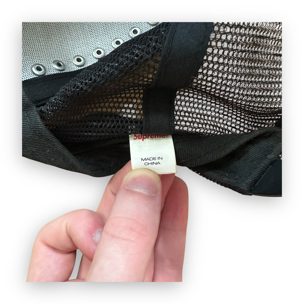 Cap Supreme Studded Velvet Mesh Back 5-Panel Black FW21