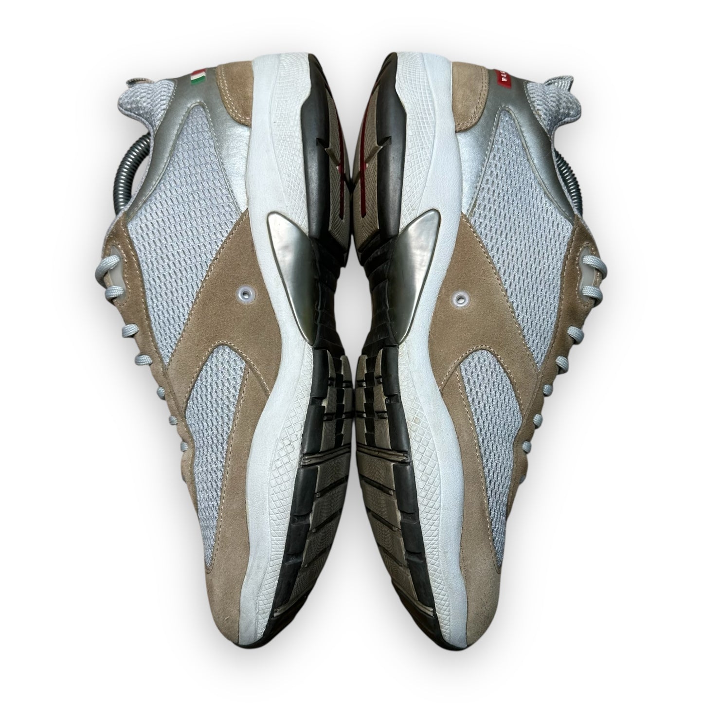 EU44 - US10 - UK9 • Prada Luna Rossa White Brown vintage