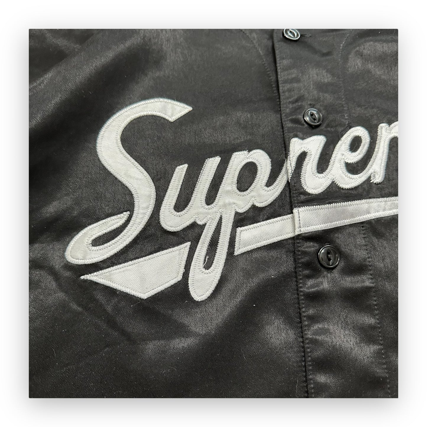 Jersey Supreme Satin Baseball Black SS17 (M)