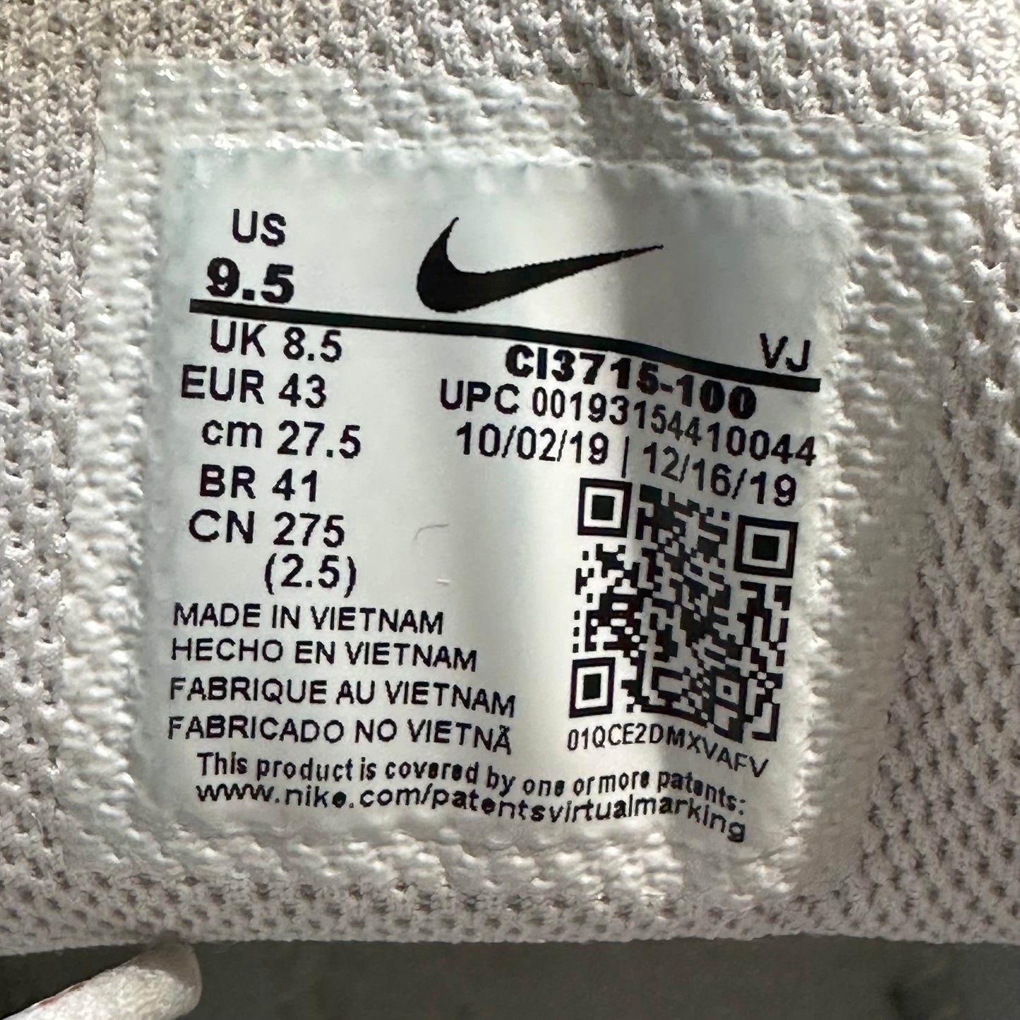 EU43 - US9.5 - UK8.5 • Air Max Plus SE White Gold