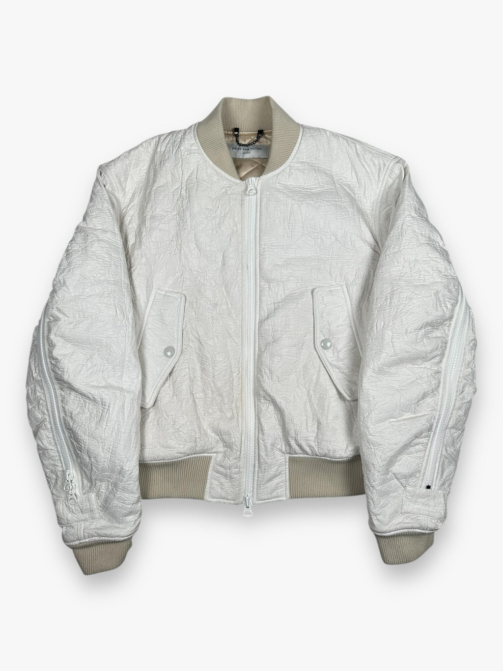 Jacket Dries Van Noten Bomber Zip Vellow White