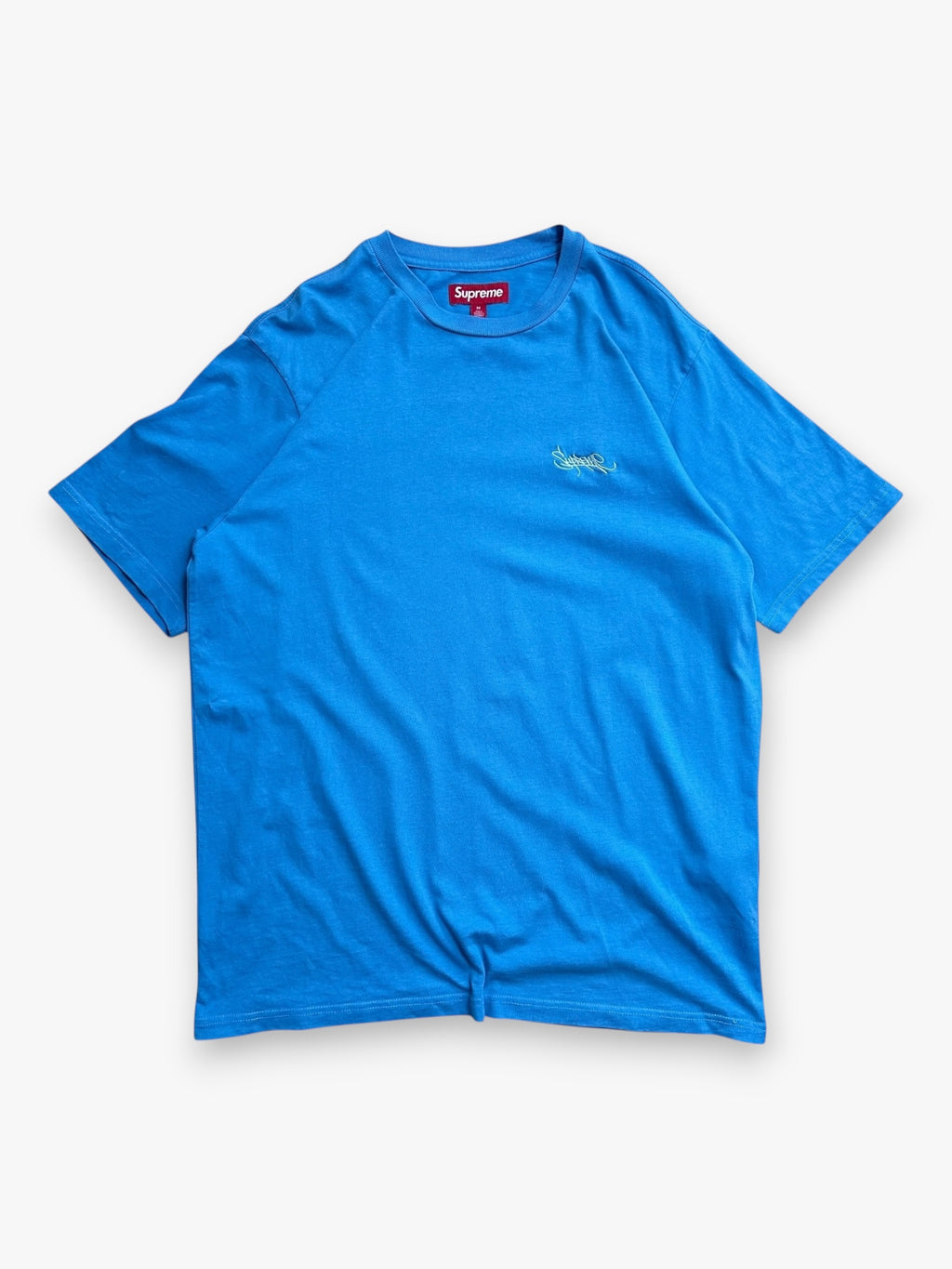 Tee Supreme Washed Tag Light Royal SS24