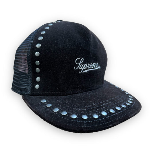 Cap Supreme Studded Velvet Mesh Back 5-Panel Black FW21