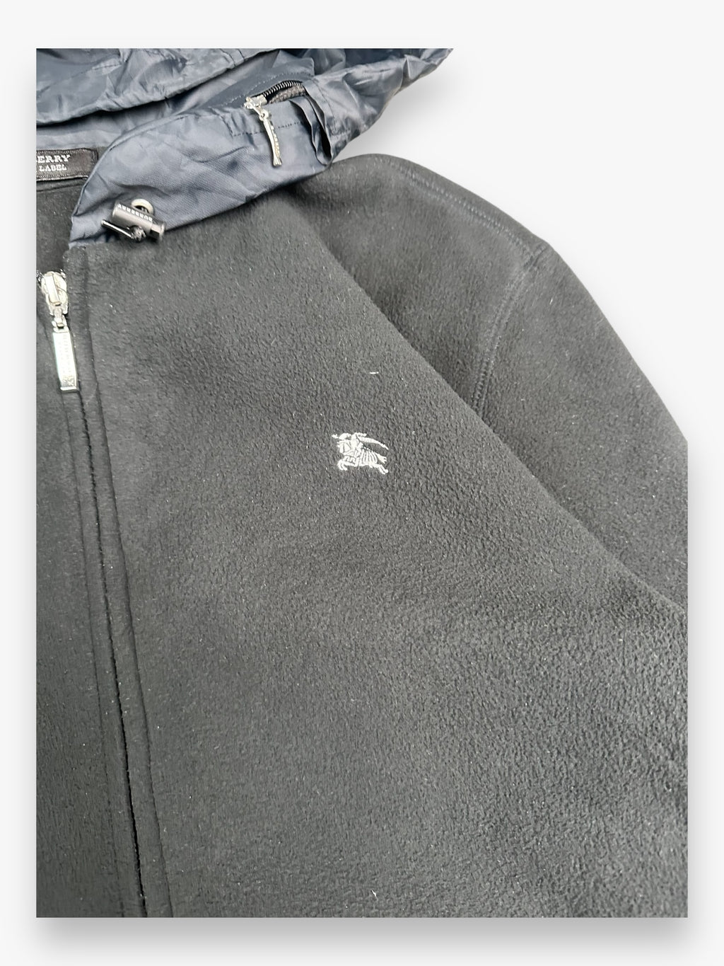 Burberry Black Label Japanese Hooded Knit Jacket Black vintage