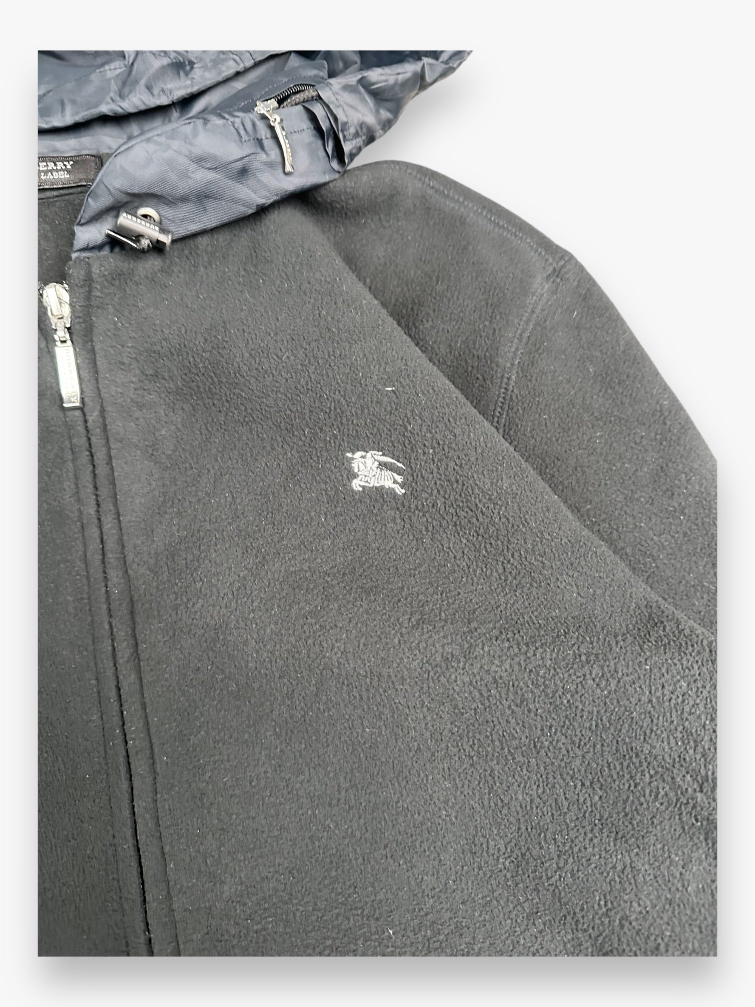 Burberry Black Label Japanese Hooded Knit Jacket Black vintage