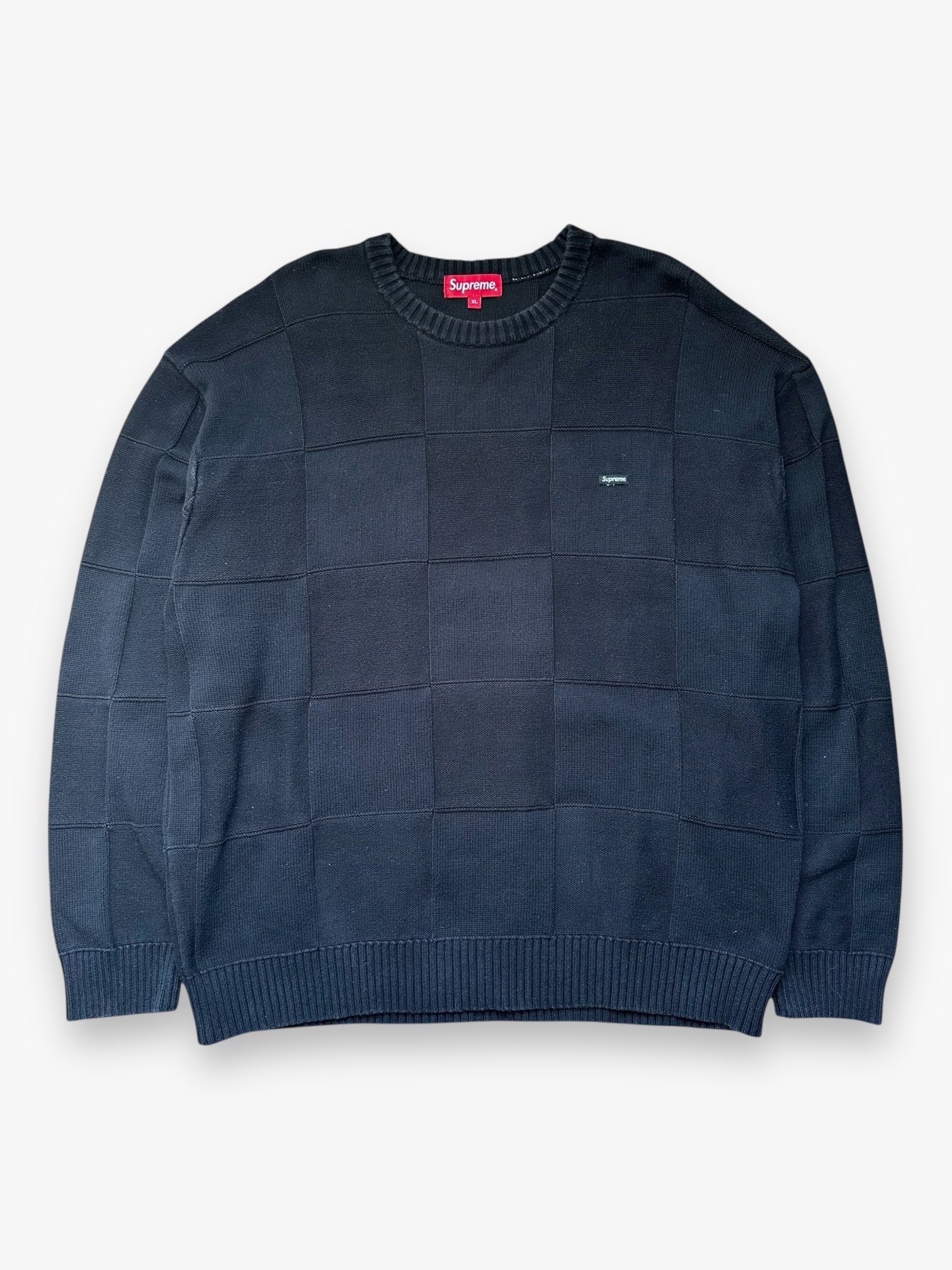 Sweater Supreme Tonal Checkerboard Small Box Black SS21