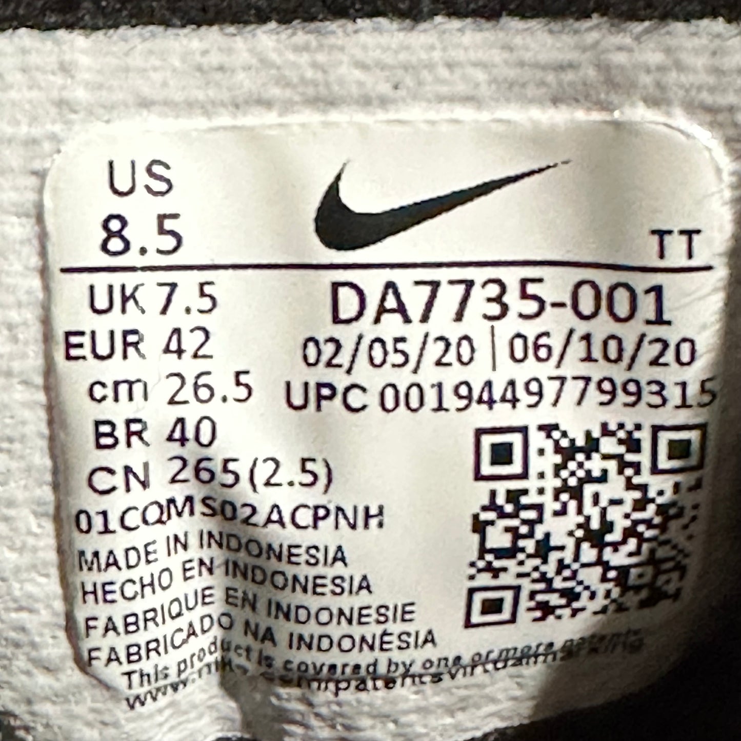 EU42 - US8.5 - UK7.5 • Air Max 95 Footprint