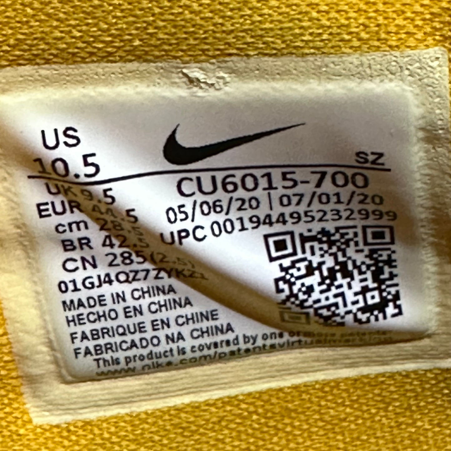 EU44.5 - US10.5 - UK9.5 • Air Rubber Dunk OFF-WHITE University Gold