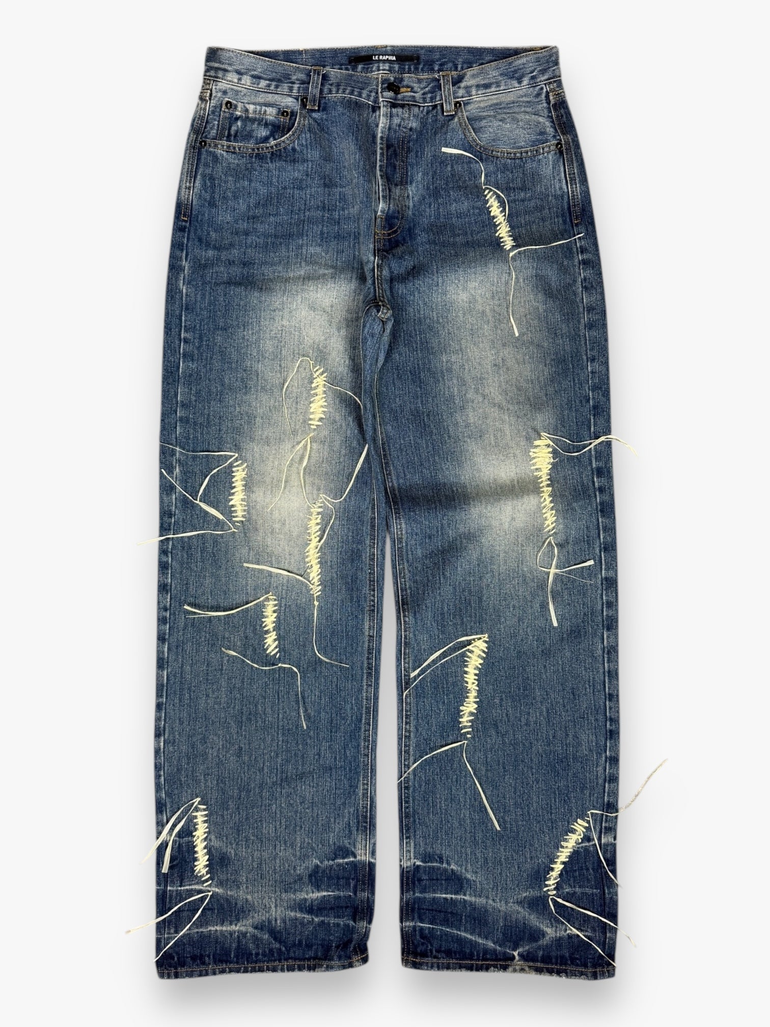 Jeans Jacquemus « Le Raphia » Destressed Ropes Faded